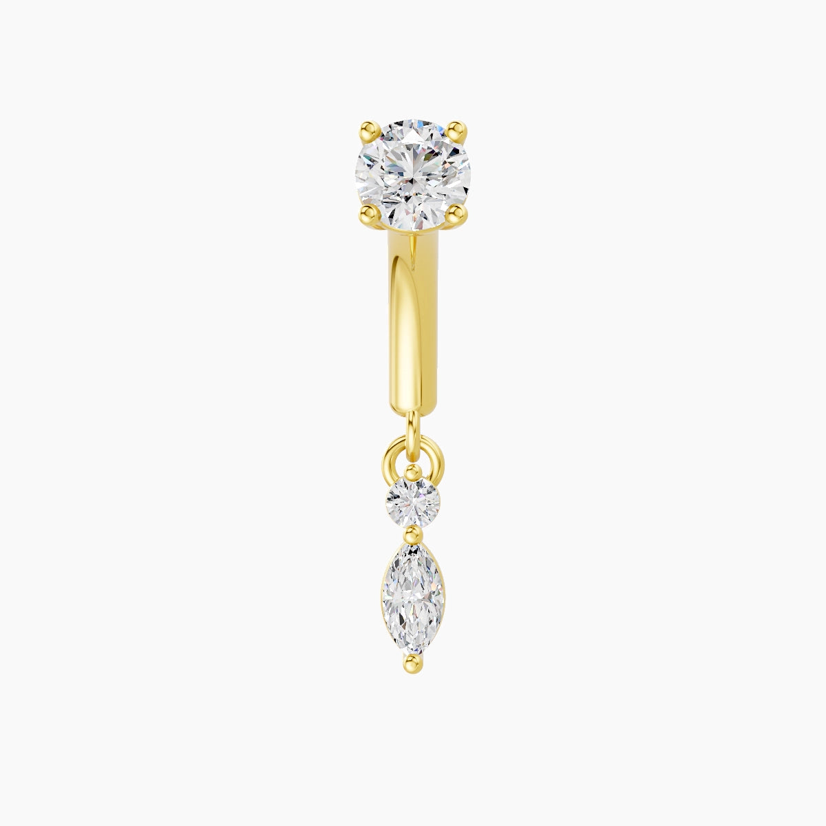 Thea | 18k Yellow Gold 6 mm Diamond Rook Piercing