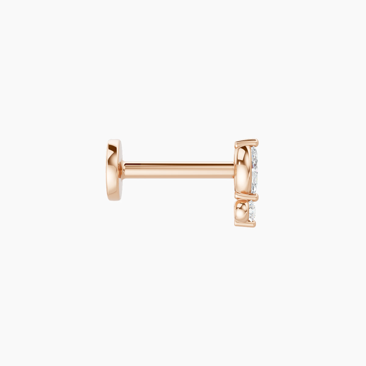 Thea | 18k Rose Gold 5.5 mm 6.5 mm Diamond Nose Piercing