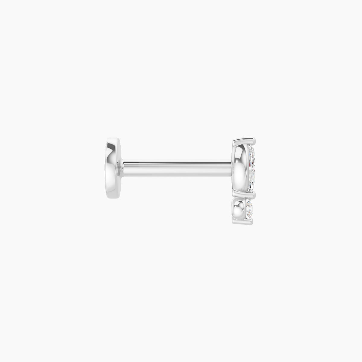 Thea | 18k White Gold 5.5 mm 6.5 mm Diamond Nose Piercing