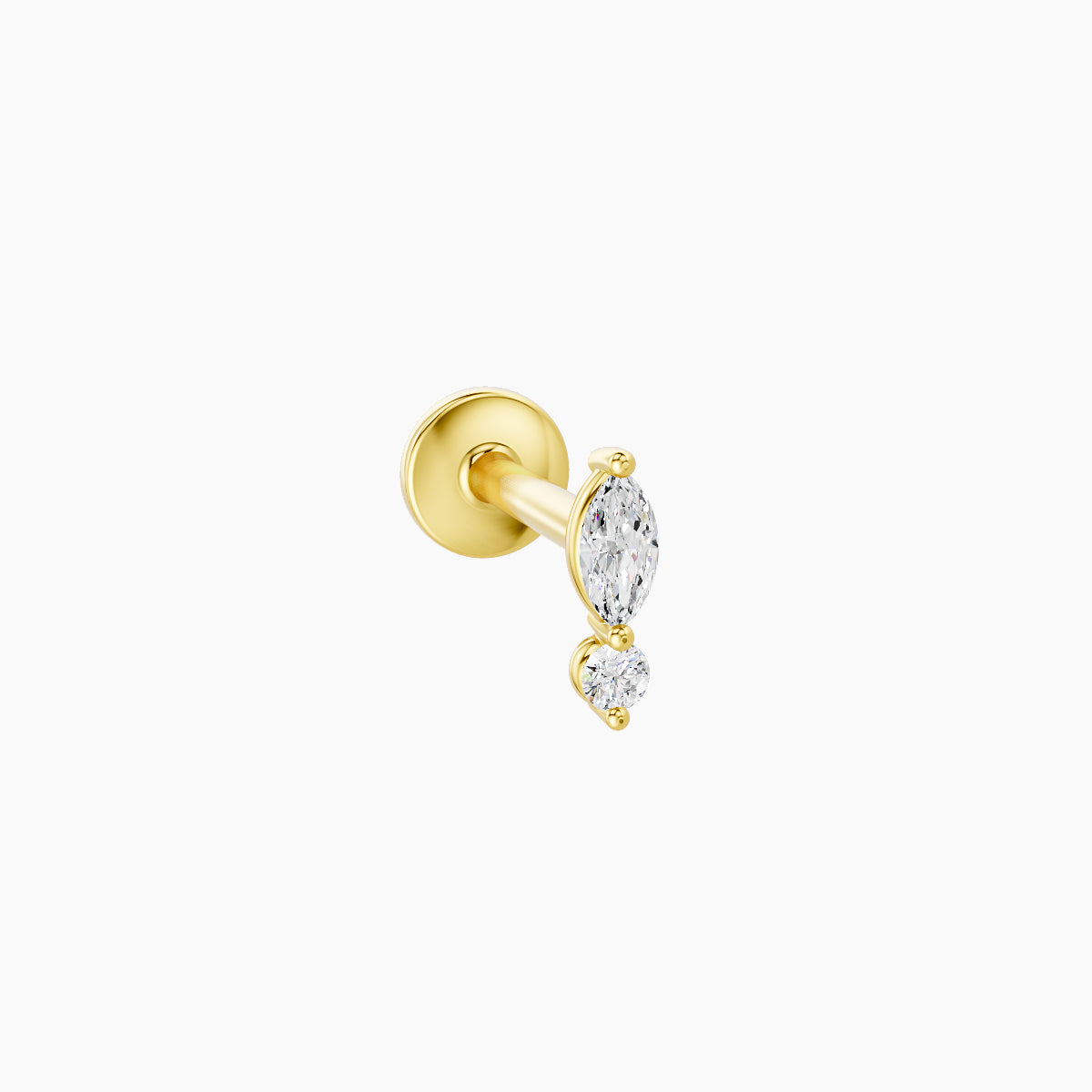 Thea | 18k Yellow Gold 5.5 mm 6.5 mm Diamond Nose Piercing