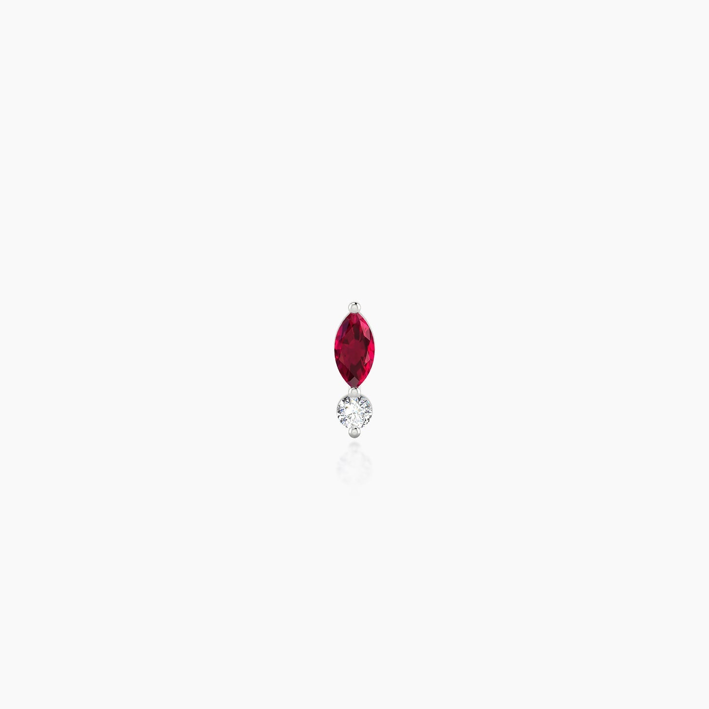 Thea | 18k White Gold 6.5 mm 5.5 mm Ruby & Diamond Nose Piercing