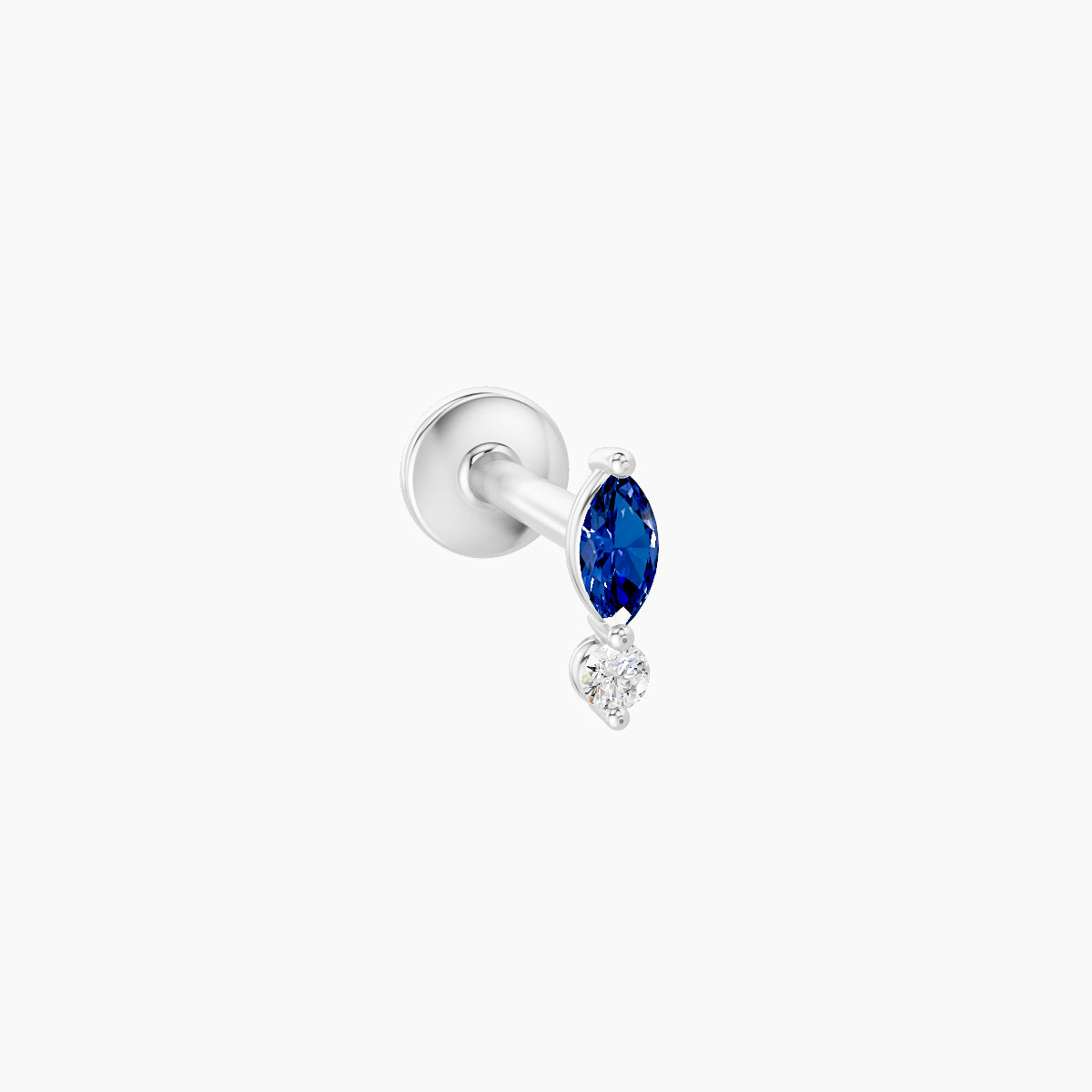 Thea | 18k White Gold 6.5 mm 5.5 mm Sapphire & Diamond Piercing
