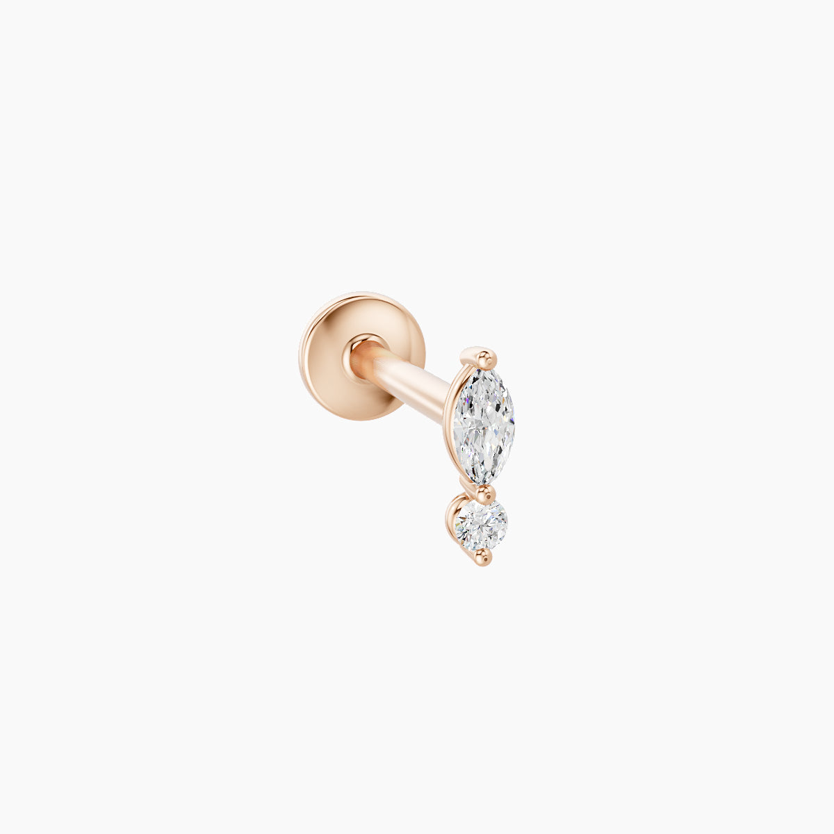 Thea | 18k Rose Gold 5.5 mm 8 mm Diamond Nose Piercing
