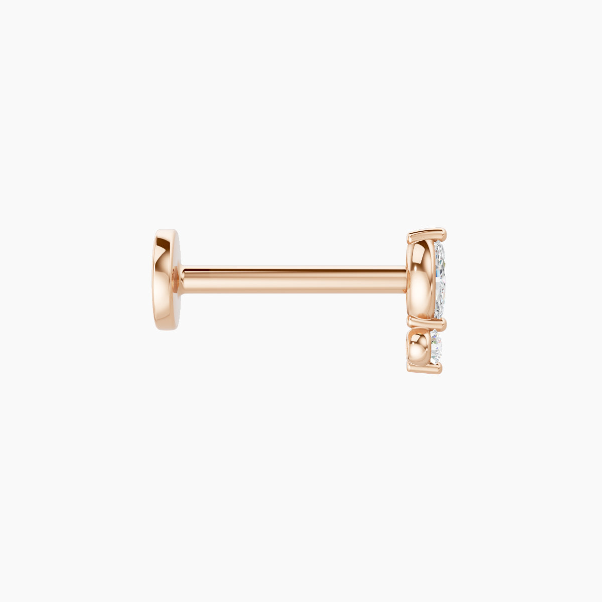 Thea | 18k Rose Gold 5.5 mm 8 mm Diamond Nose Piercing