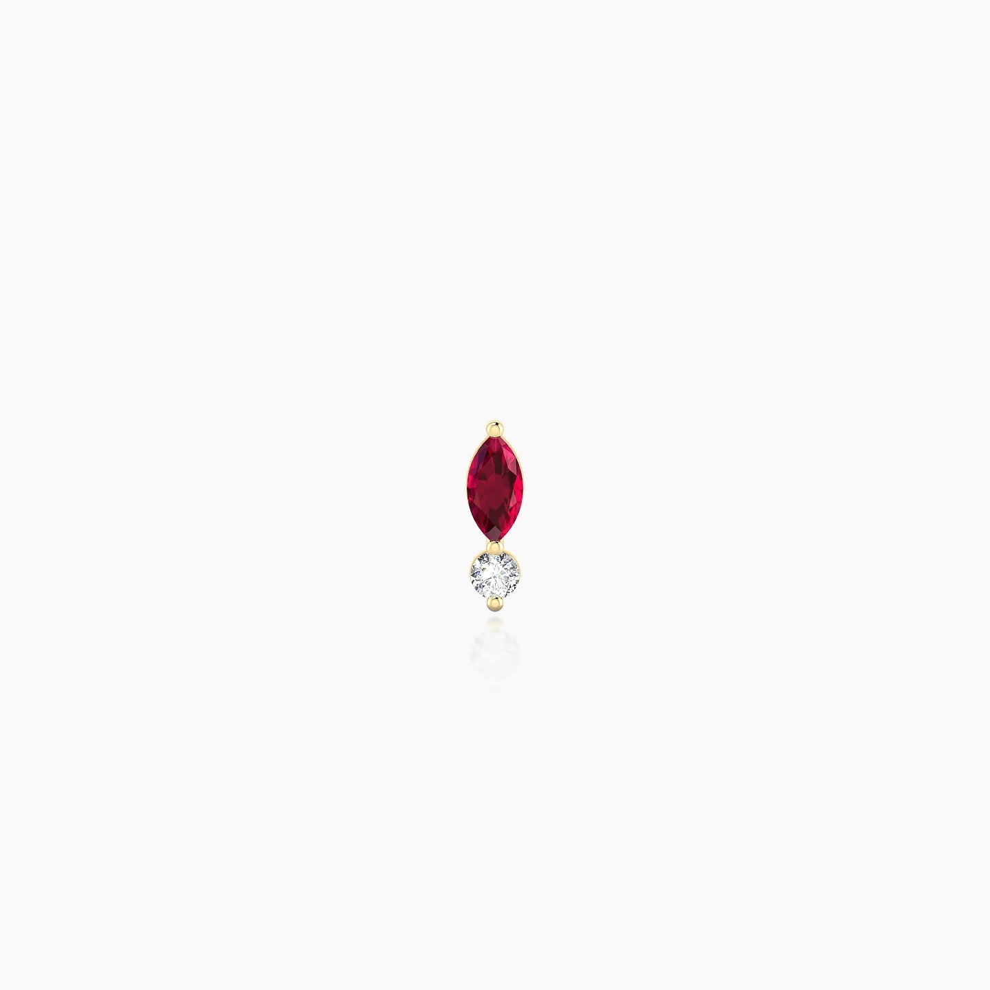 Thea | 18k Yellow Gold 8 mm 5.5 mm Ruby & Diamond Nose Piercing