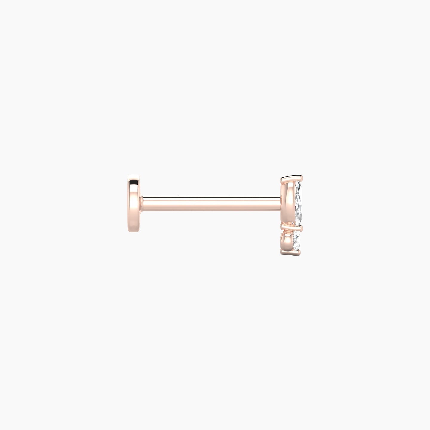 Thea | 18k Rose Gold 5.5 mm 8 mm Diamond Nose Piercing