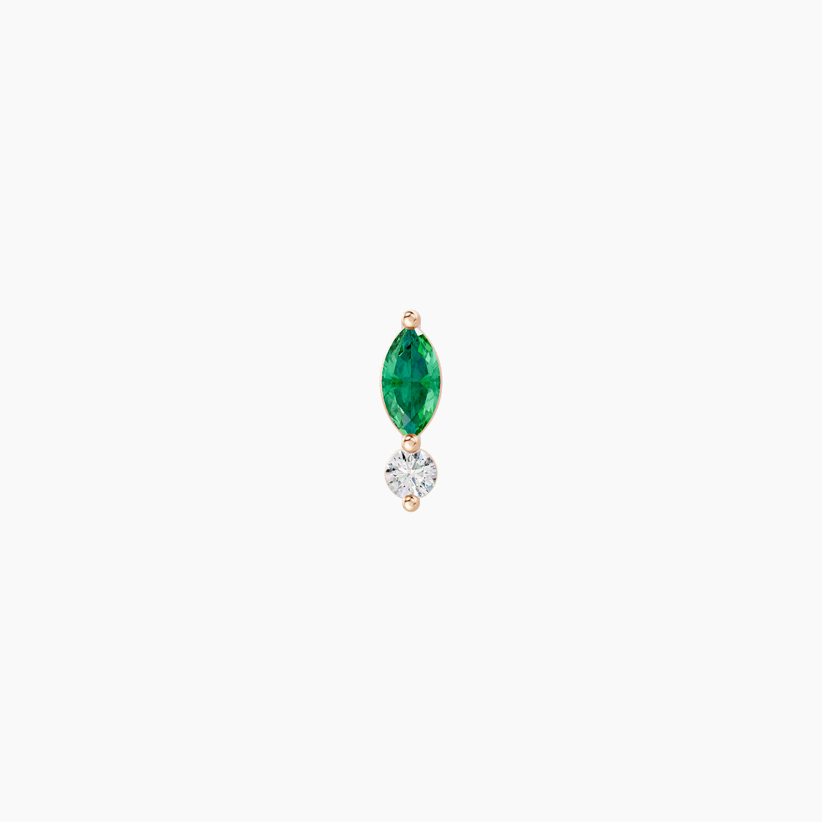 Thea | 18k Rose Gold 8 mm 5.5 mm Emerald & Diamond Piercing