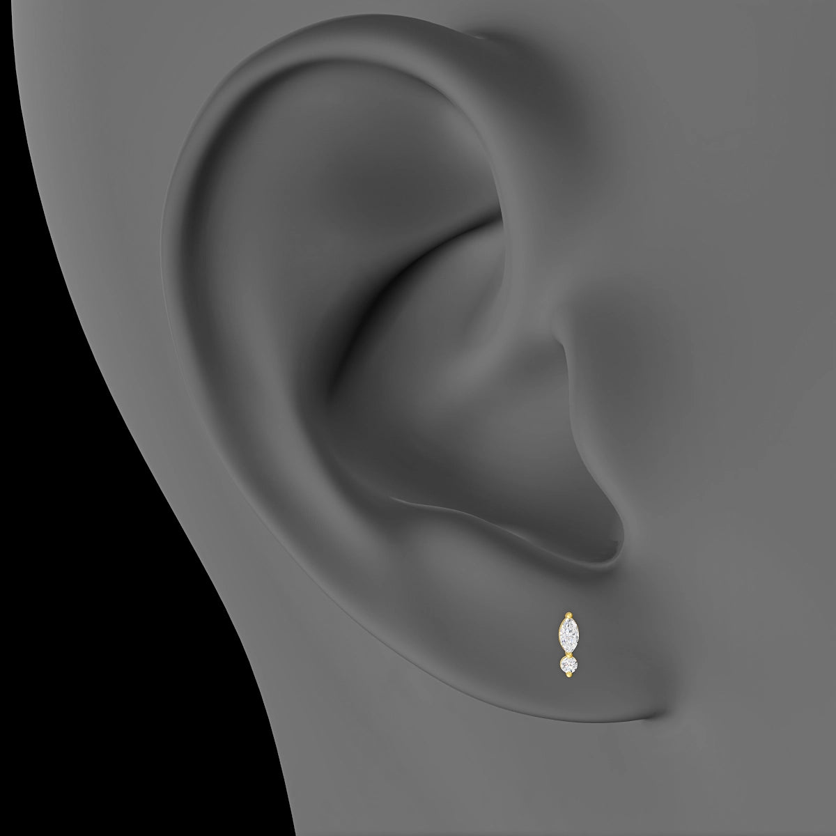 Thea | 18k Yellow Gold 5.5 mm 8 mm Diamond Piercing