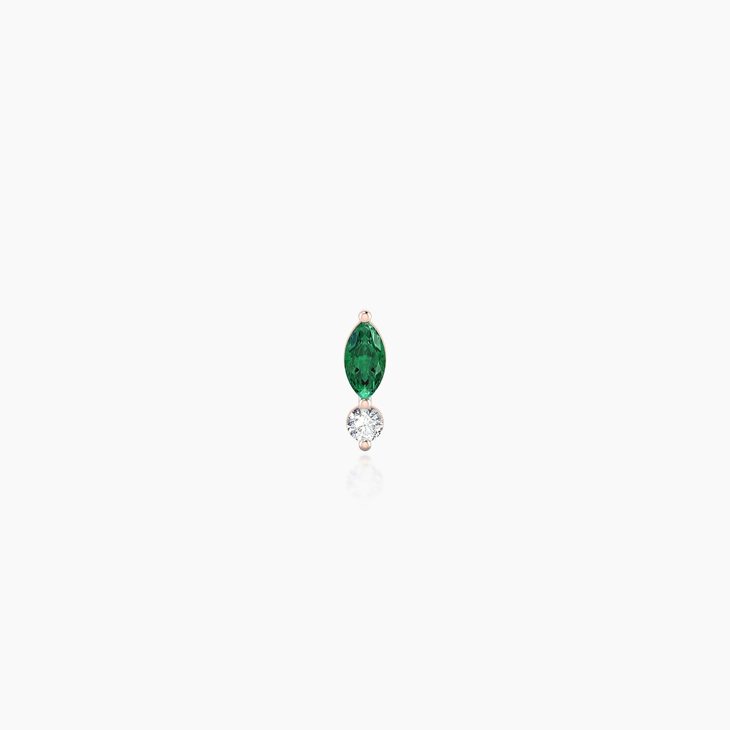 Thea | 18k Rose Gold 8 mm 5.5 mm Emerald & Diamond Piercing
