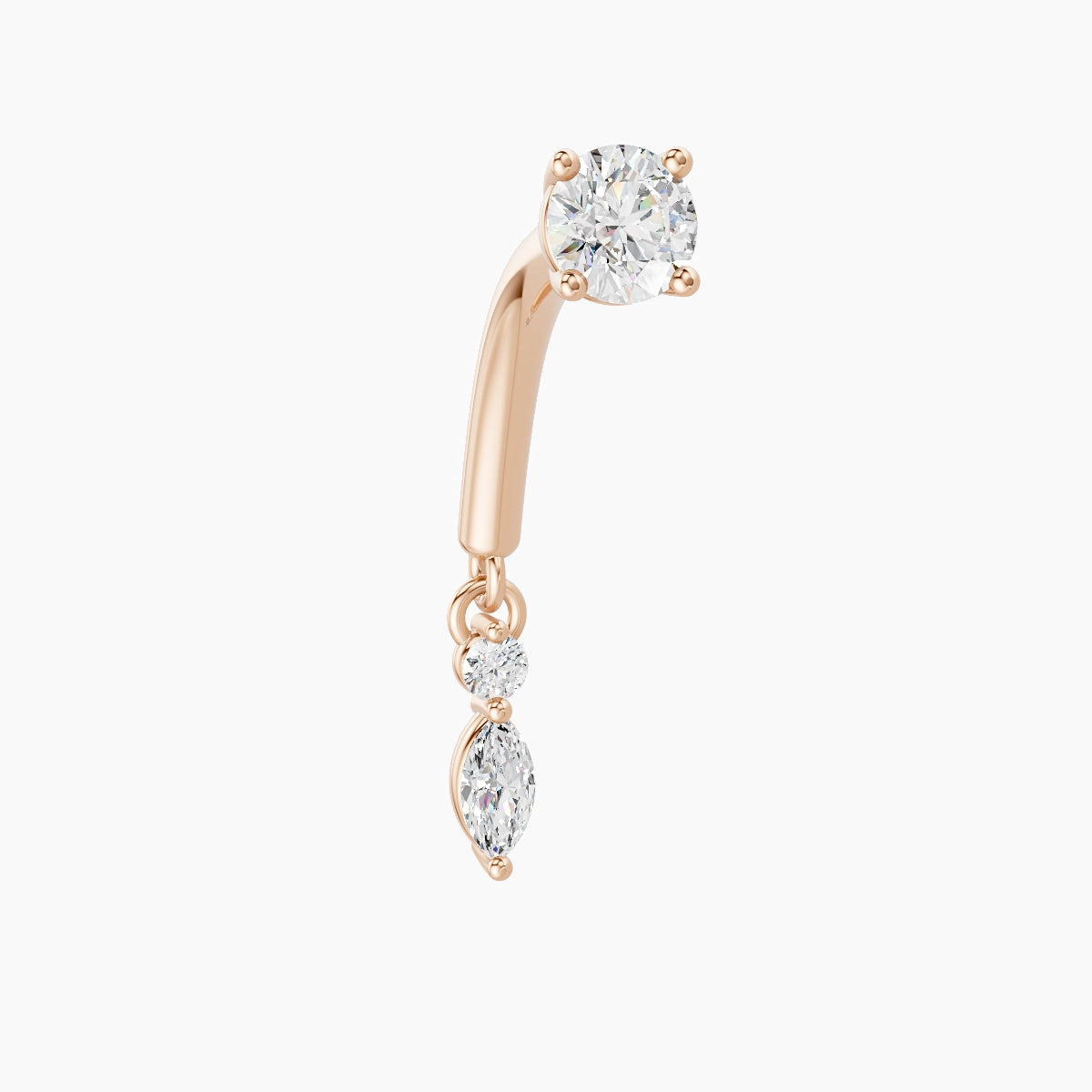 Thea | 18k Rose Gold 8 mm Diamond Rook Piercing