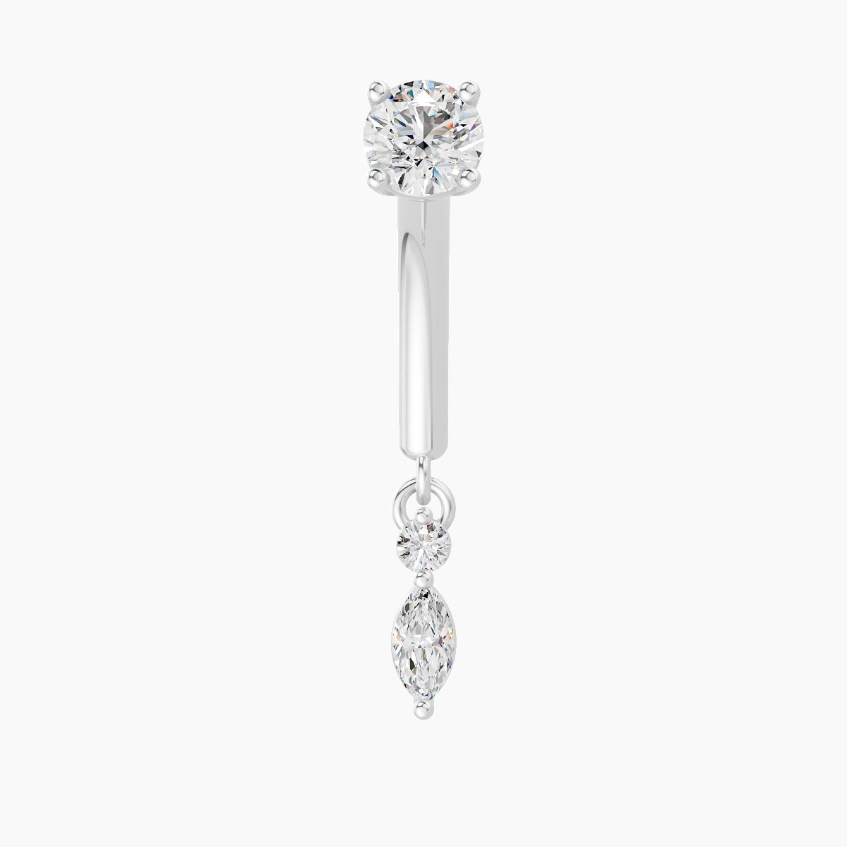 Thea | 18k White Gold 8 mm Diamond Rook Piercing