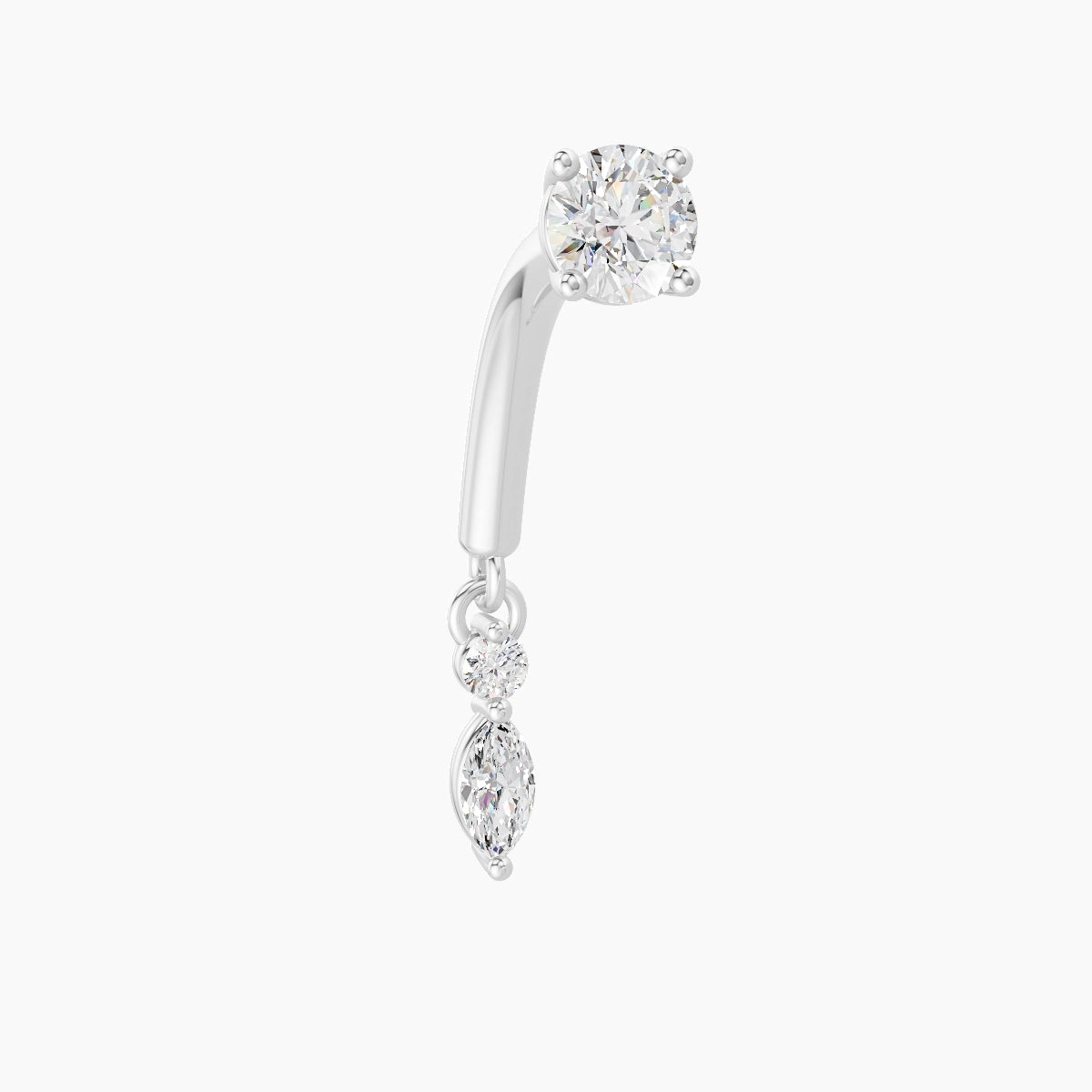 Thea | 18k White Gold 8 mm Diamond Rook Piercing