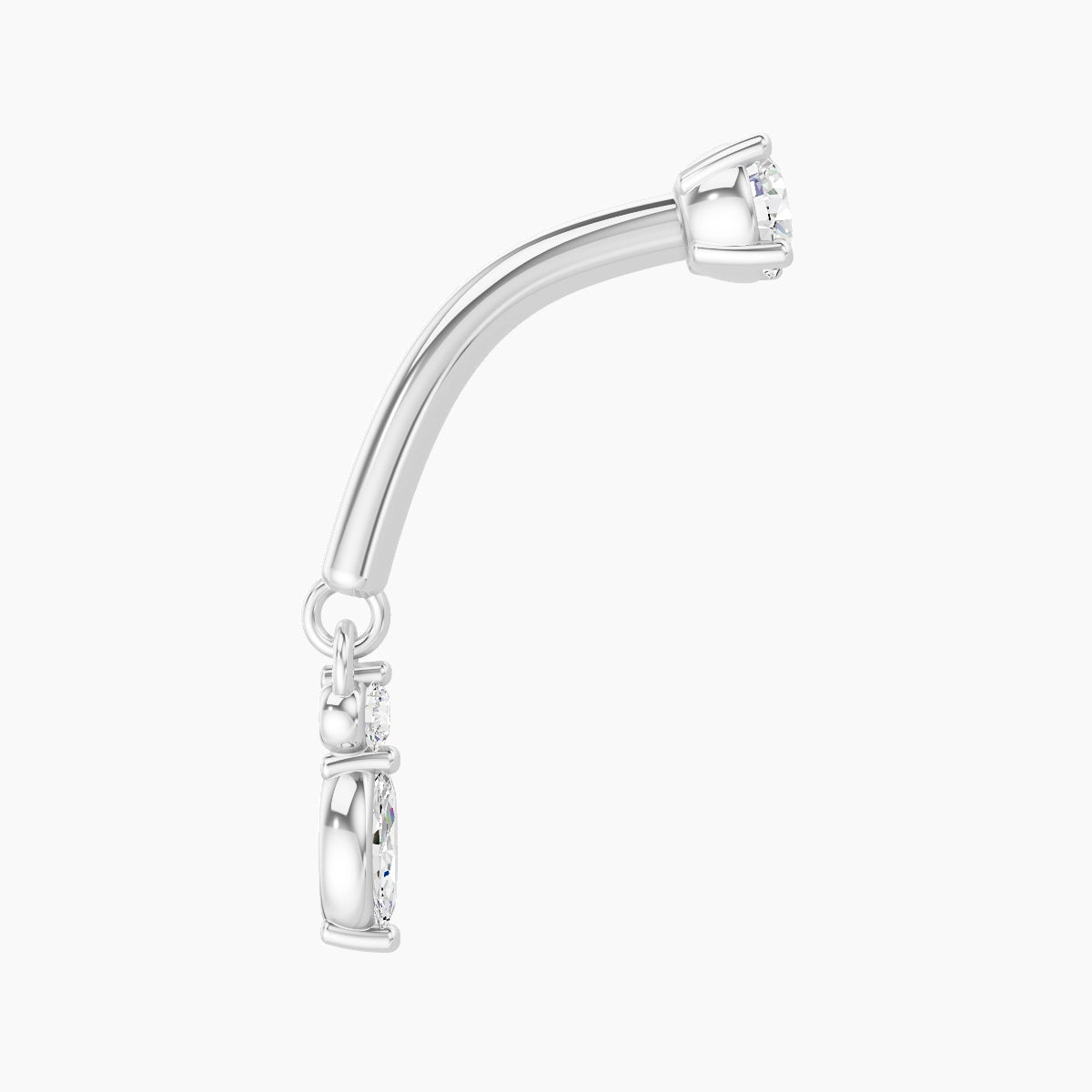 Thea | 18k White Gold 8 mm Diamond Rook Piercing
