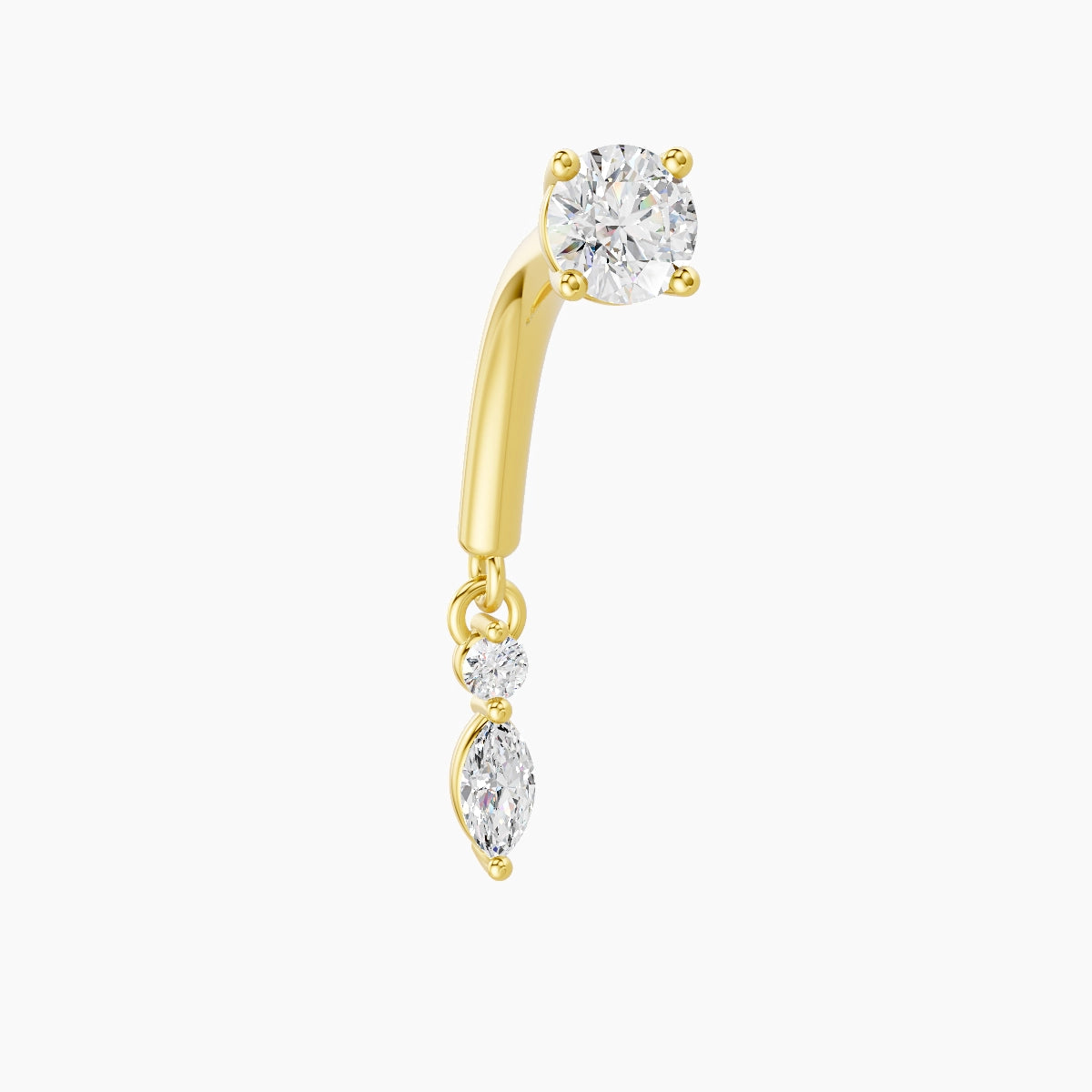 Thea | 18k Yellow Gold 8 mm Diamond Rook Piercing