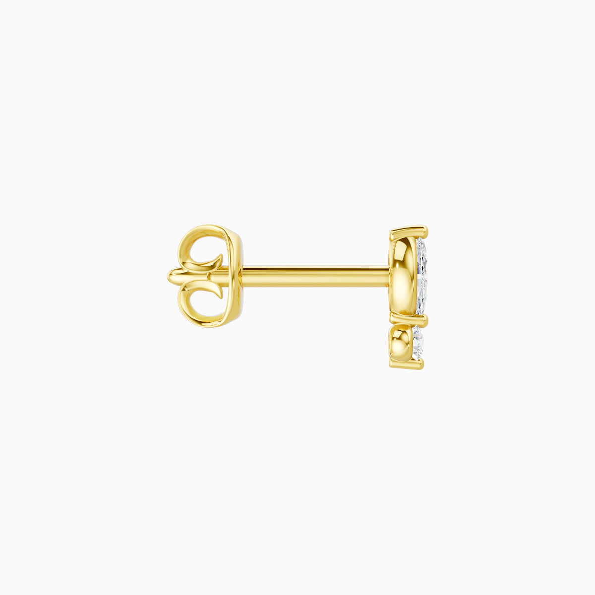 Thea | 18k Yellow Gold 5.5 mm Diamond Earring