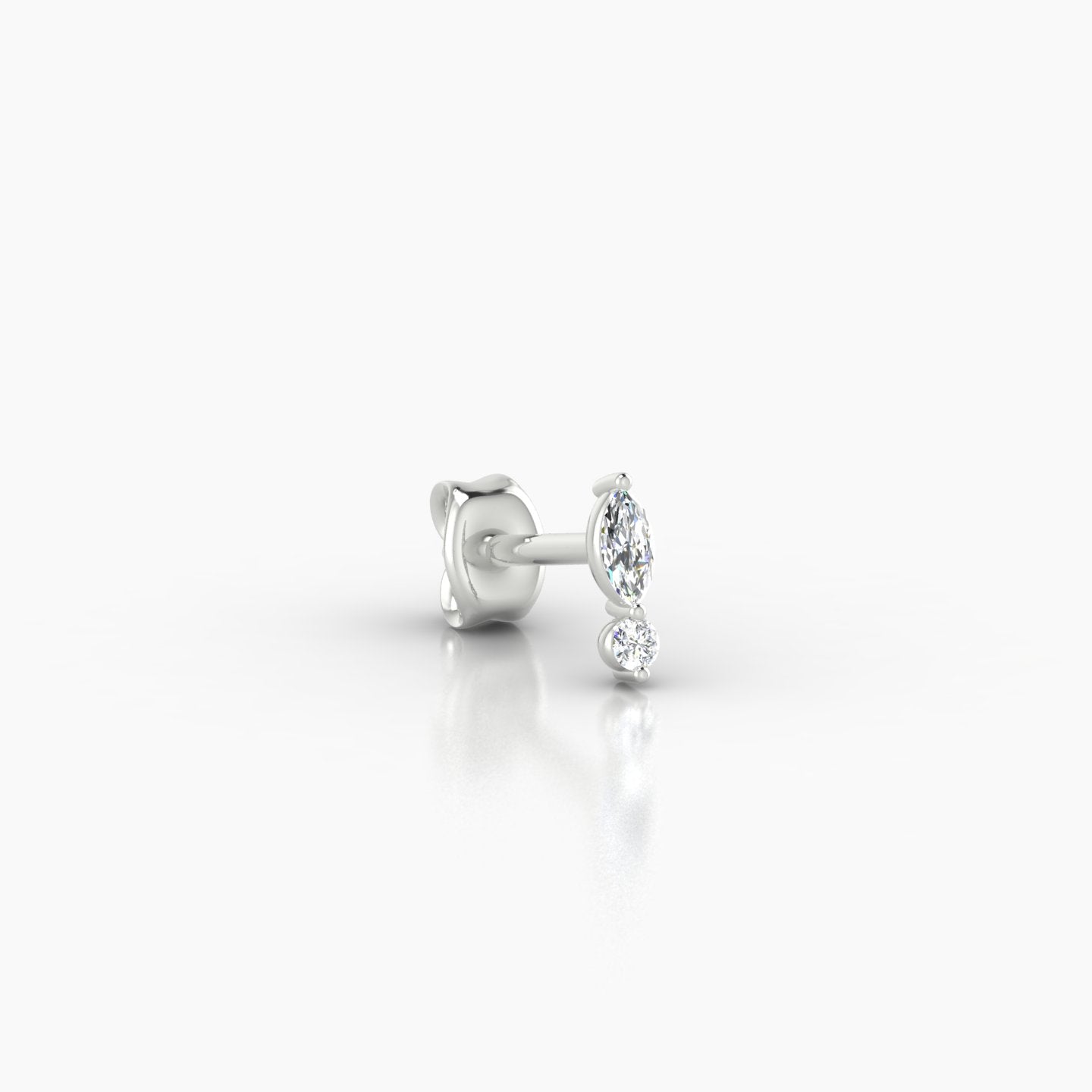 Thea | 18k White Gold 5.5 mm Diamond Earring