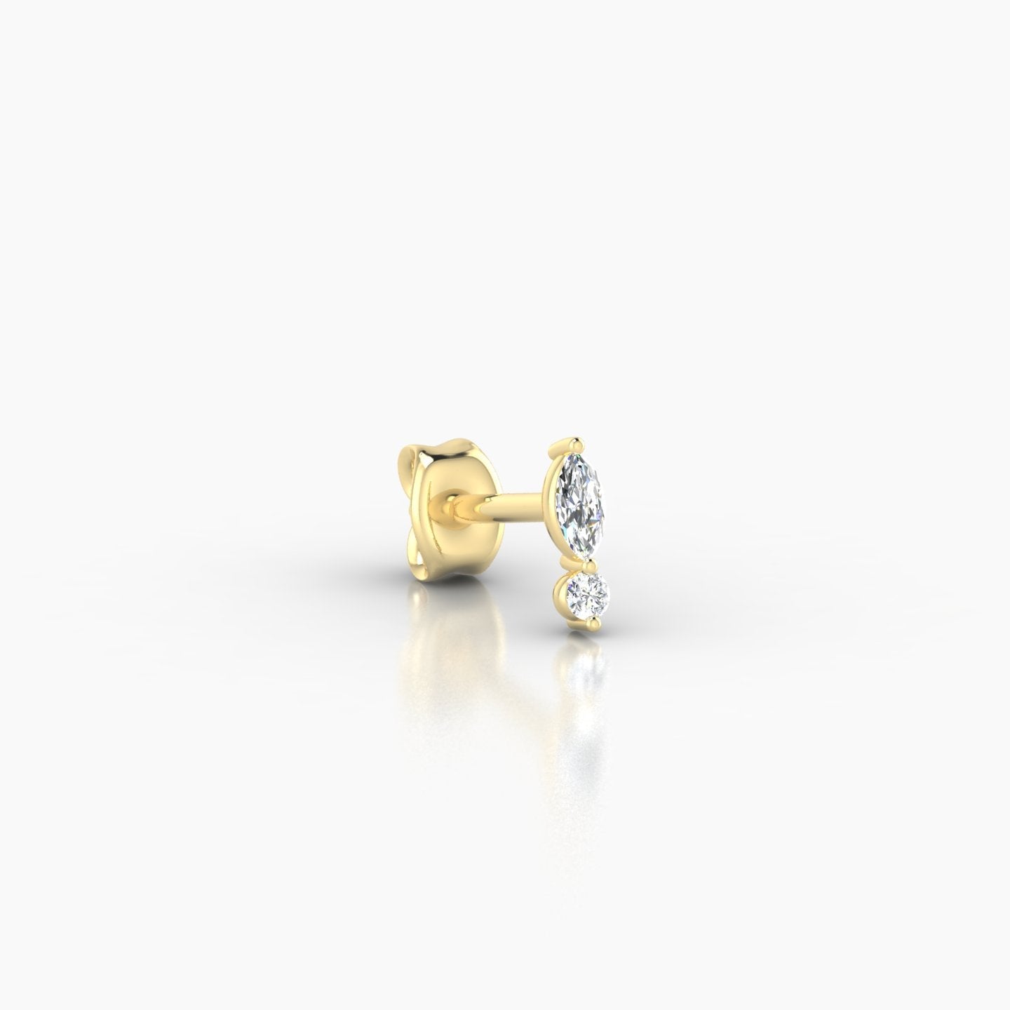 Thea | 18k Yellow Gold 5.5 mm Diamond Earring