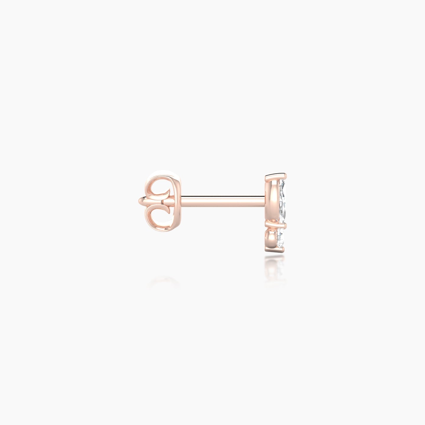 Thea | 18k Rose Gold 5.5 mm Diamond Earring