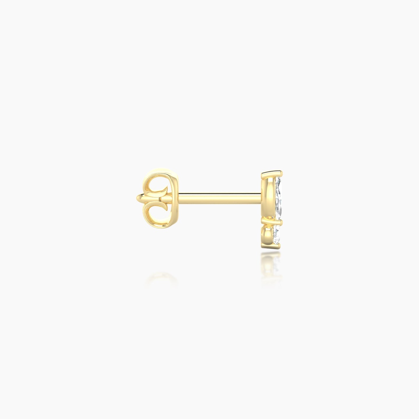 Thea | 18k Yellow Gold 5.5 mm Diamond Earring