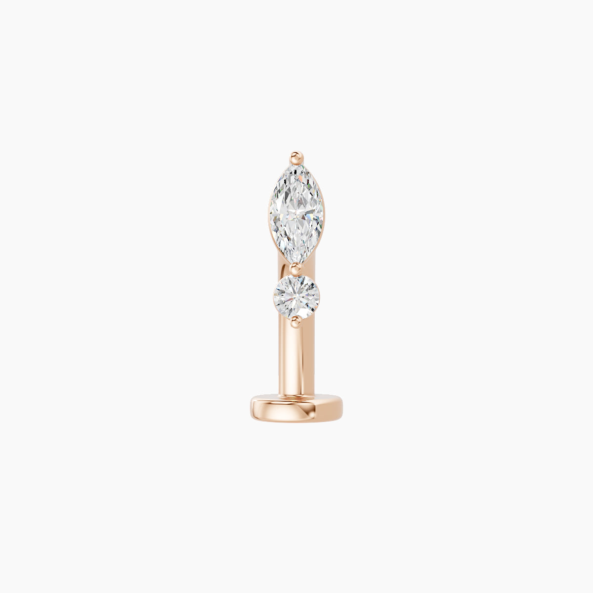 Thea | 18k Rose Gold 7 mm 10 mm Diamond Floating Navel Piercing