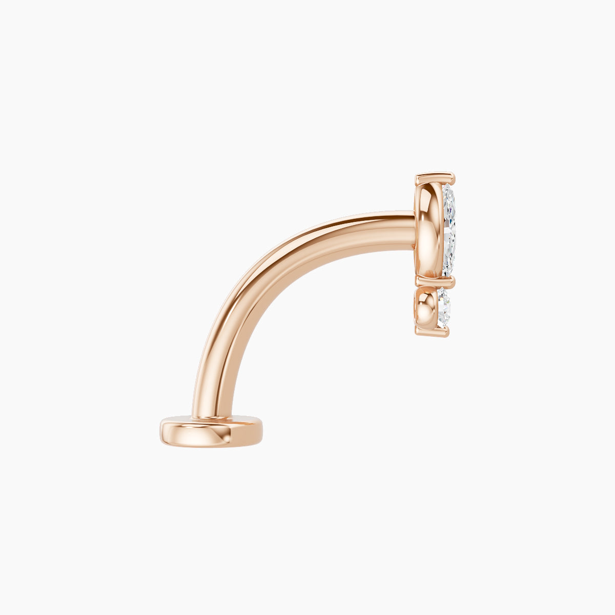 Thea | 18k Rose Gold 7 mm 10 mm Diamond Floating Navel Piercing