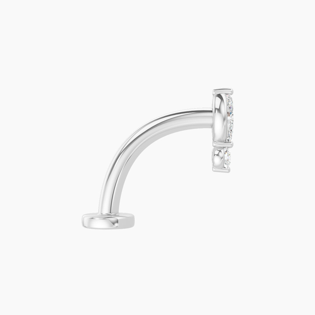 Thea | 18k White Gold 7 mm 10 mm Diamond Floating Navel Piercing