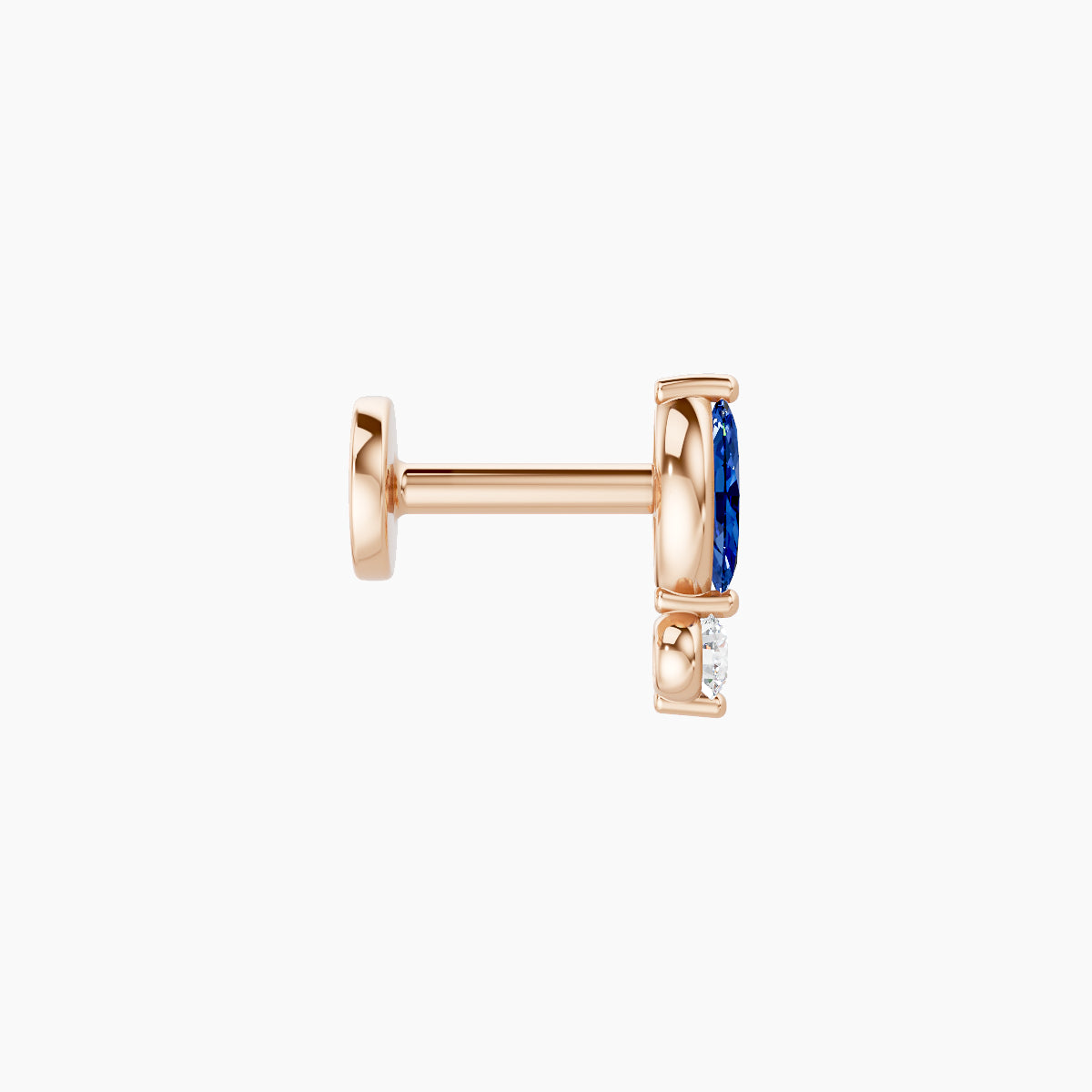 Thea | 18k Rose Gold 5 mm 7 mm Sapphire & Diamond Nose Piercing