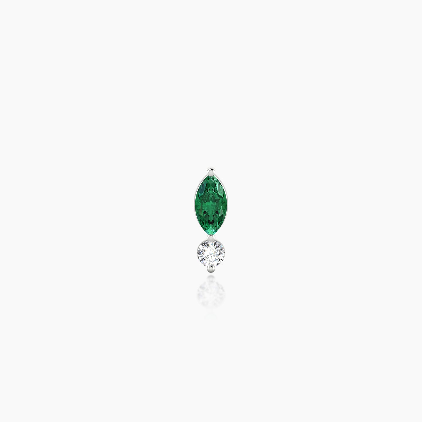 Thea | 18k White Gold 5 mm 7 mm Emerald & Diamond Nose Piercing