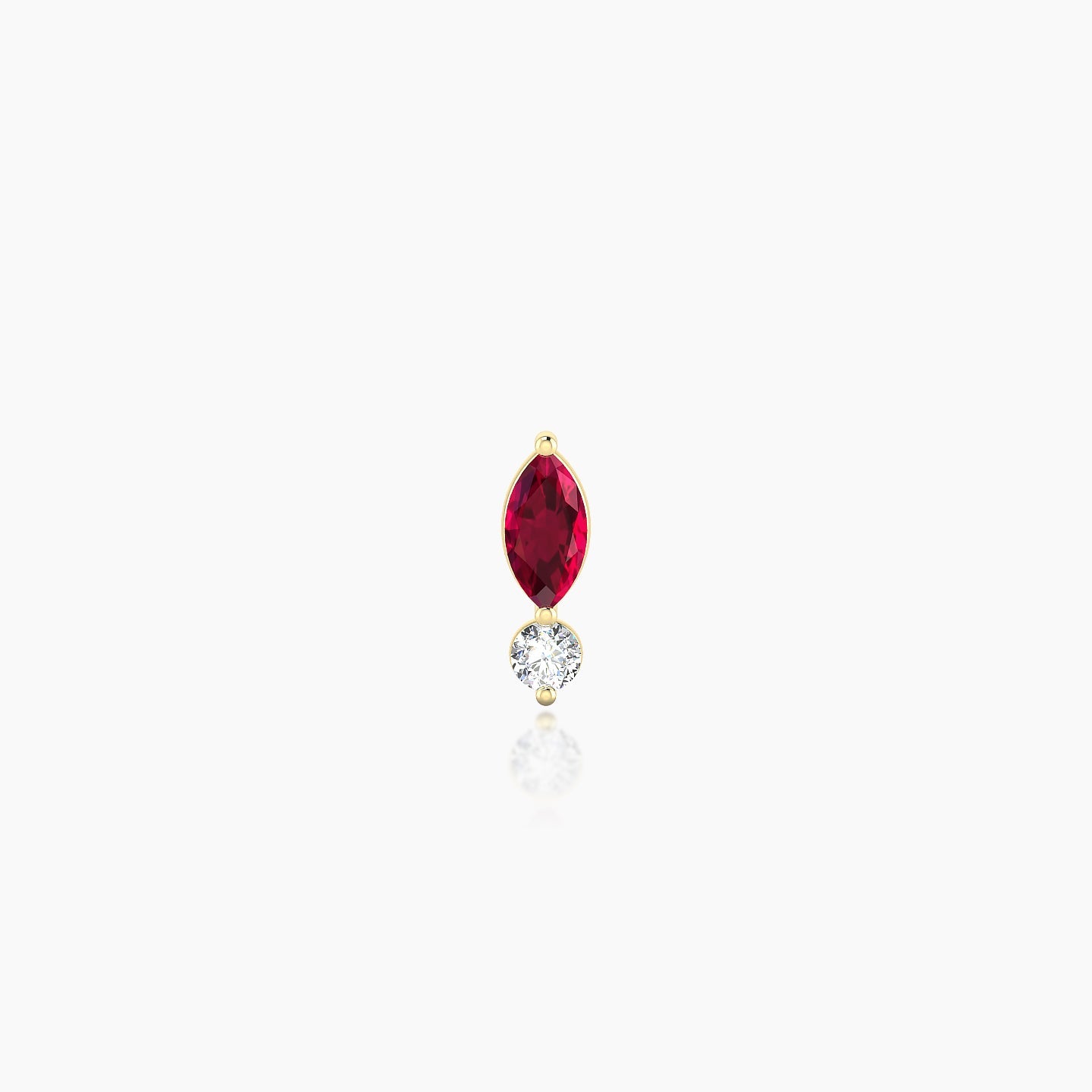 Thea | 18k Yellow Gold 5 mm 7 mm Ruby & Diamond Nose Piercing