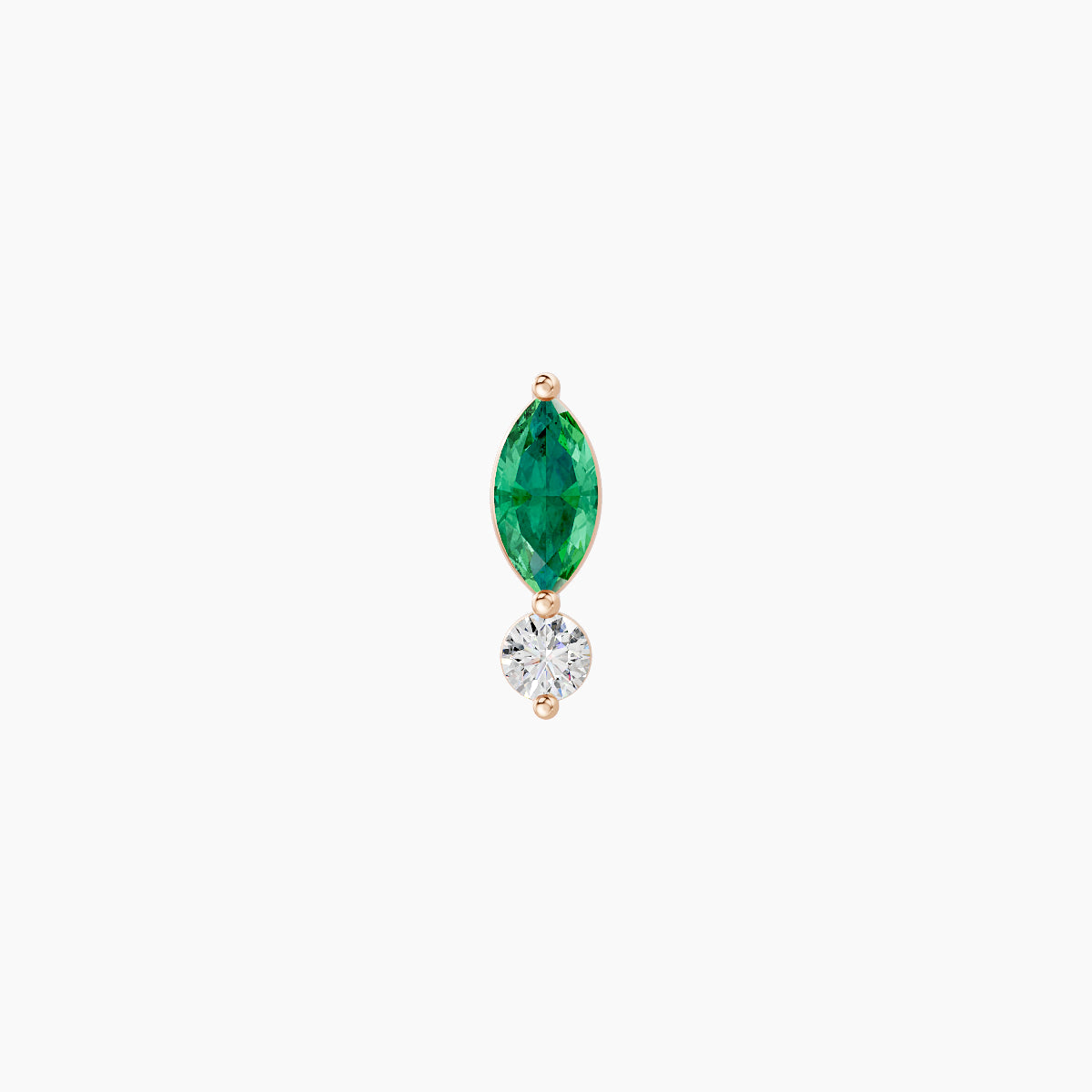 Thea | 18k Rose Gold 5 mm 7 mm Emerald & Diamond Piercing