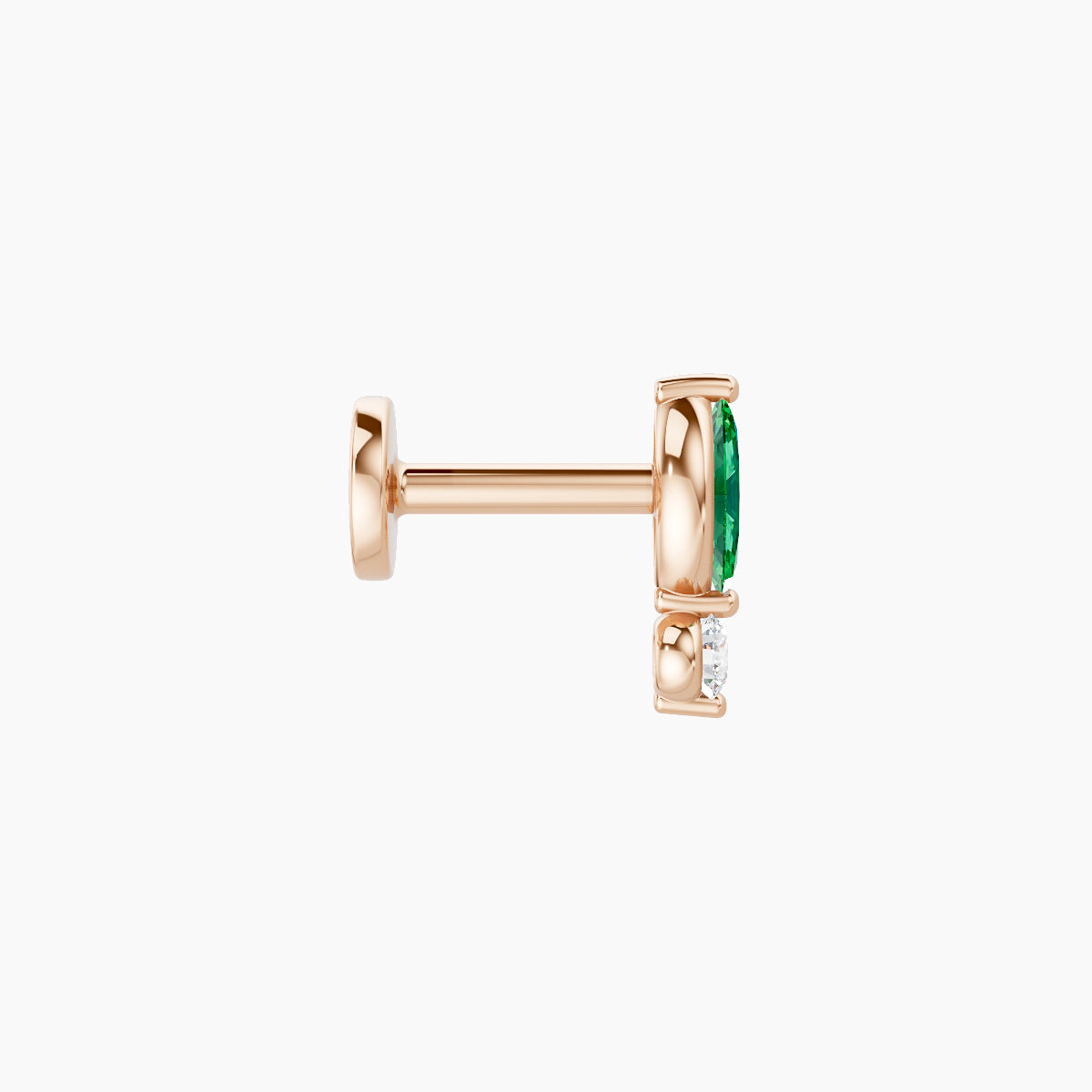 Thea | 18k Rose Gold 5 mm 7 mm Emerald & Diamond Piercing