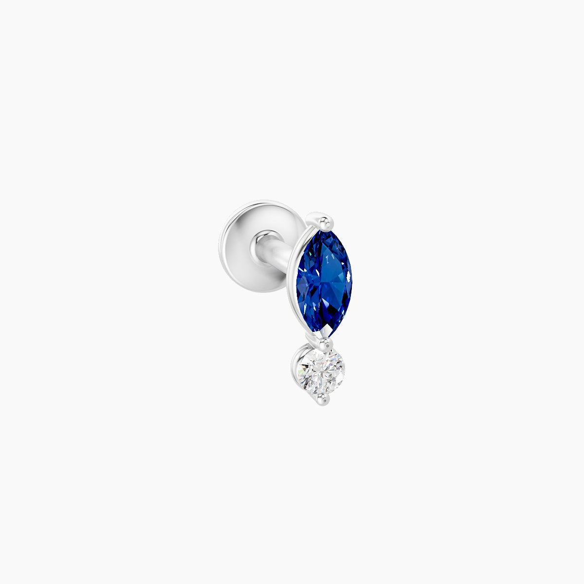 Thea | 18k White Gold 5 mm 7 mm Sapphire & Diamond Piercing