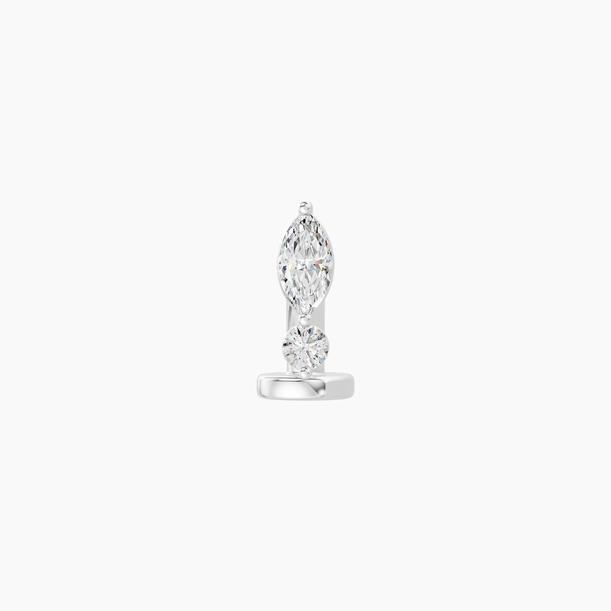 Thea | 18k White Gold 7 mm 6 mm Diamond Floating Navel Piercing