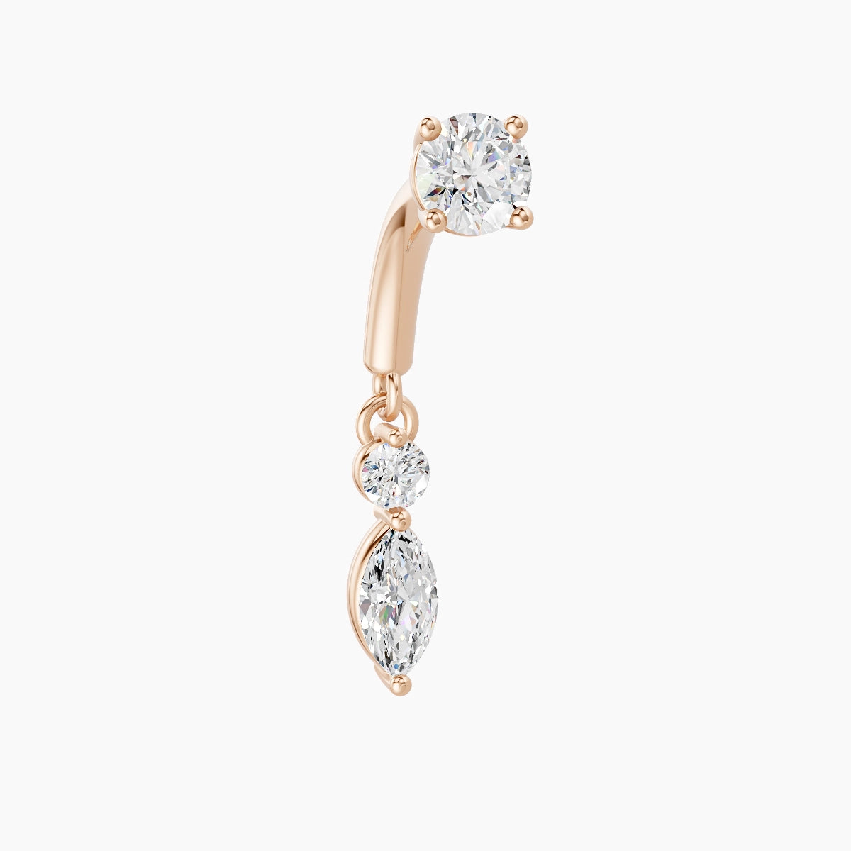 Thea | 18k Rose Gold 6 mm Diamond Rook Piercing