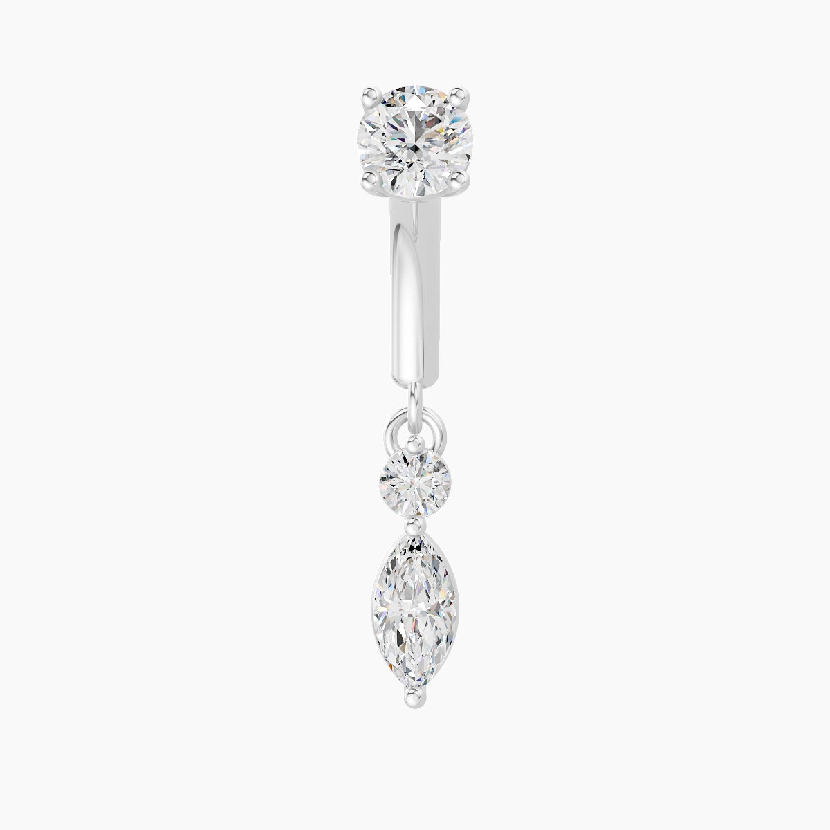 Thea | 18k White Gold 6 mm Diamond Rook Piercing