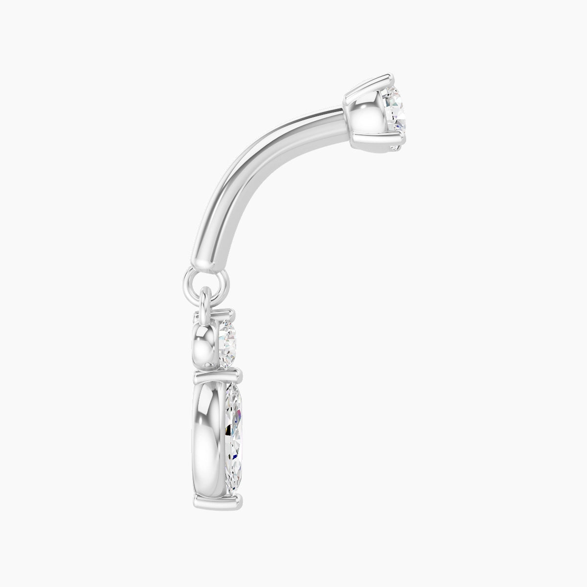 Thea | 18k White Gold 6 mm Diamond Rook Piercing