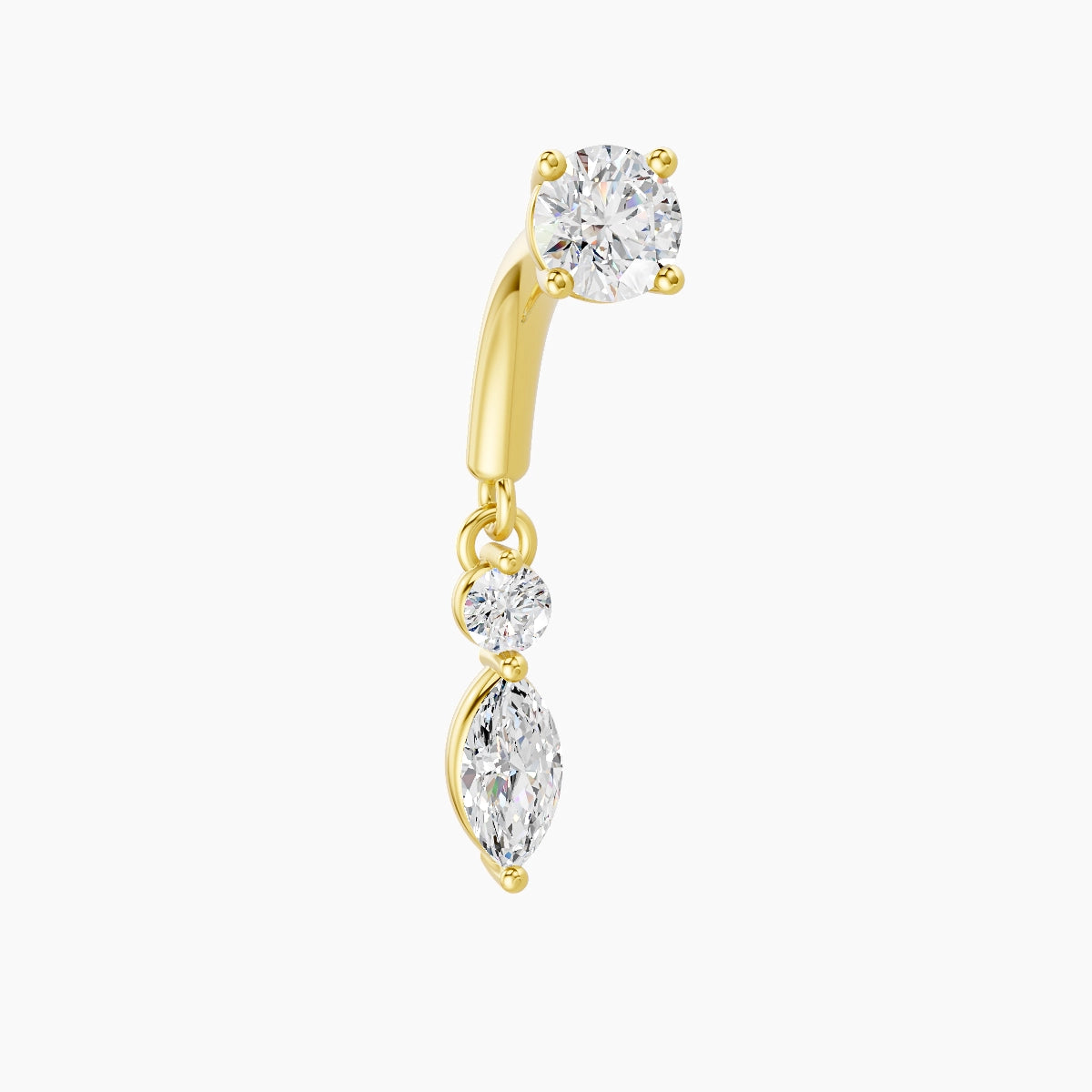 Thea | 18k Yellow Gold 6 mm Diamond Rook Piercing