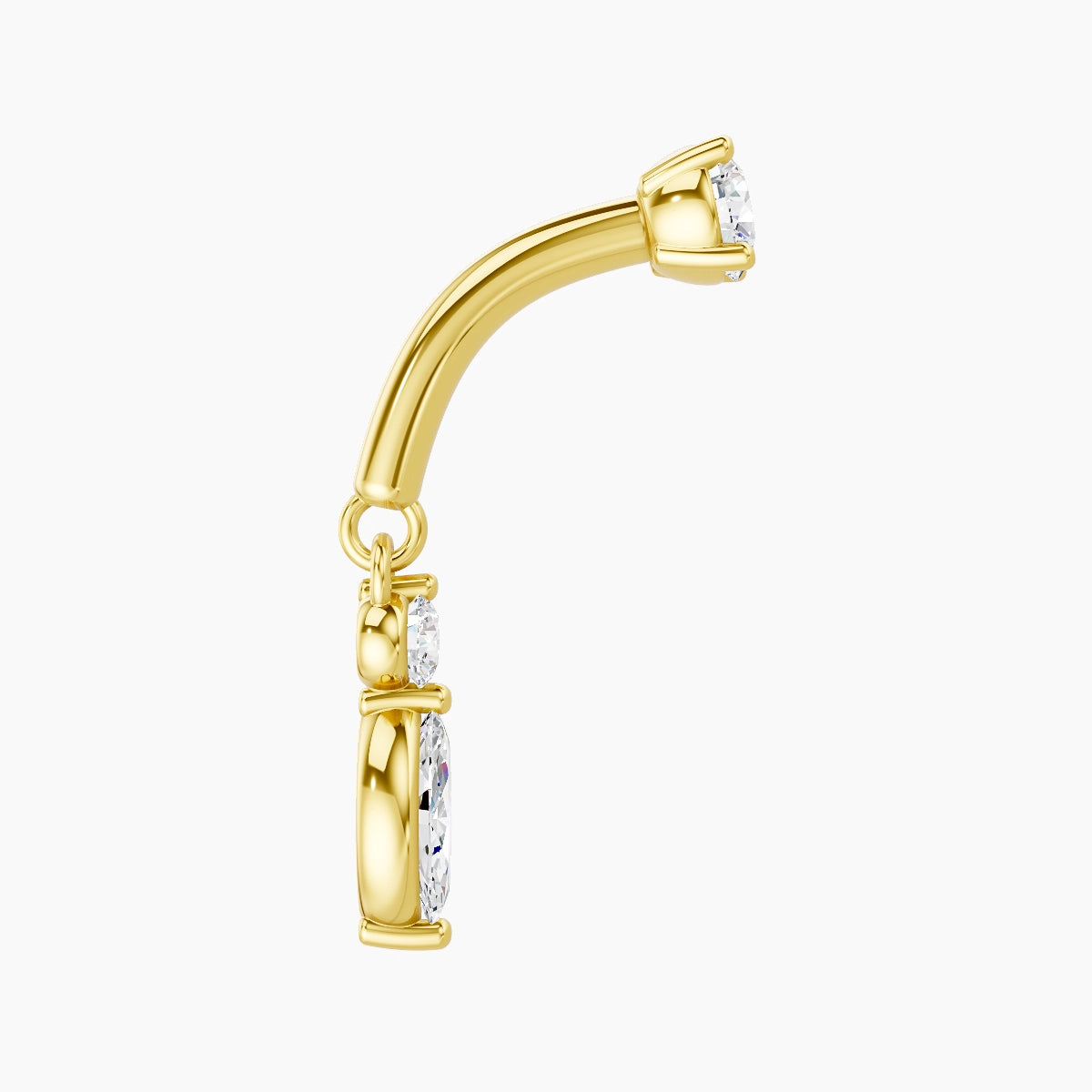 Thea | 18k Yellow Gold 6 mm Diamond Rook Piercing