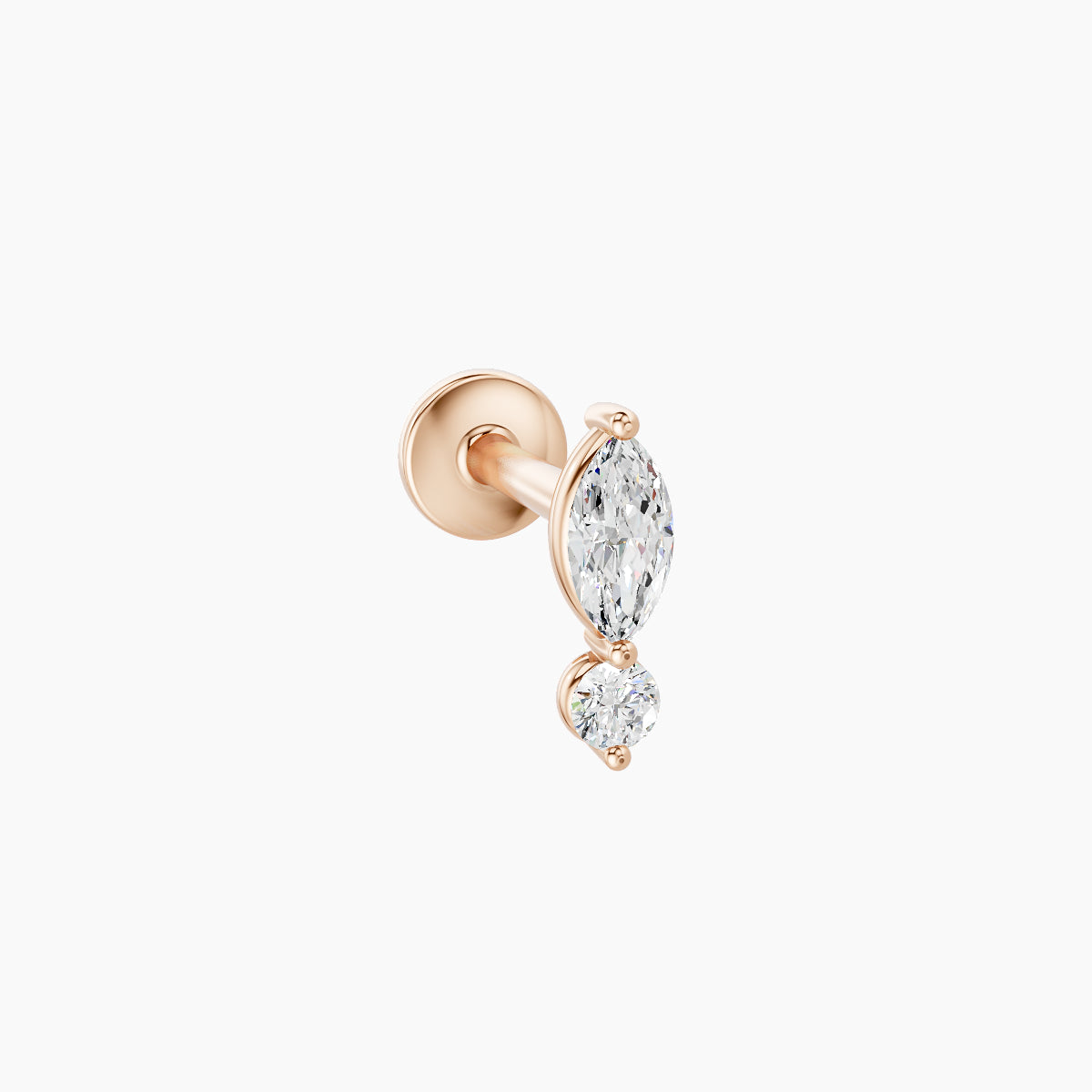 Thea | 18k Rose Gold 7 mm 6.5 mm Diamond Nose Piercing