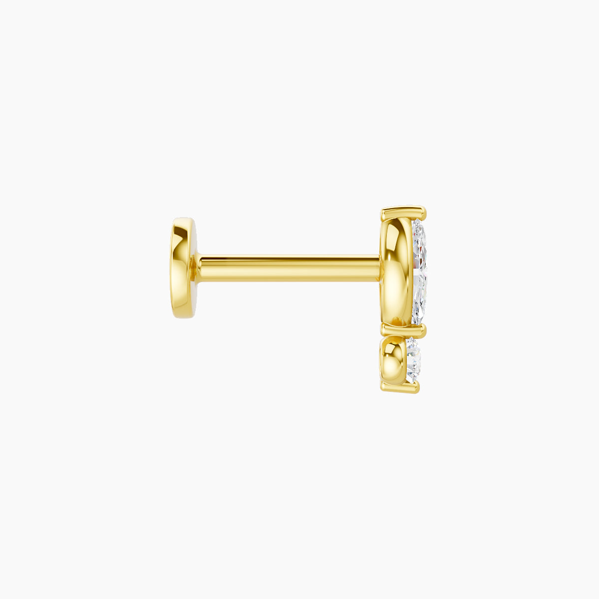 Thea | 18k Yellow Gold 7 mm 6.5 mm Diamond Nose Piercing