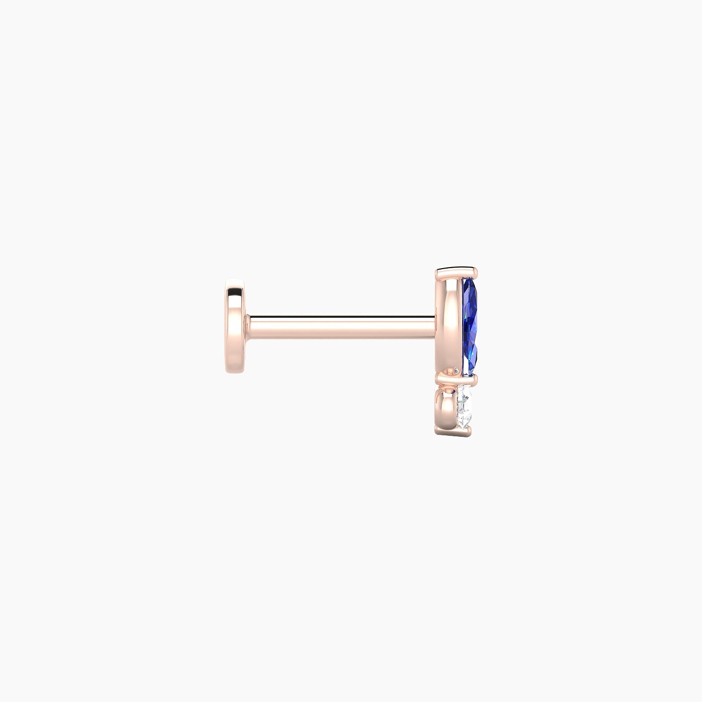 Thea | 18k Rose Gold 6.5 mm 7 mm Sapphire & Diamond Nose Piercing
