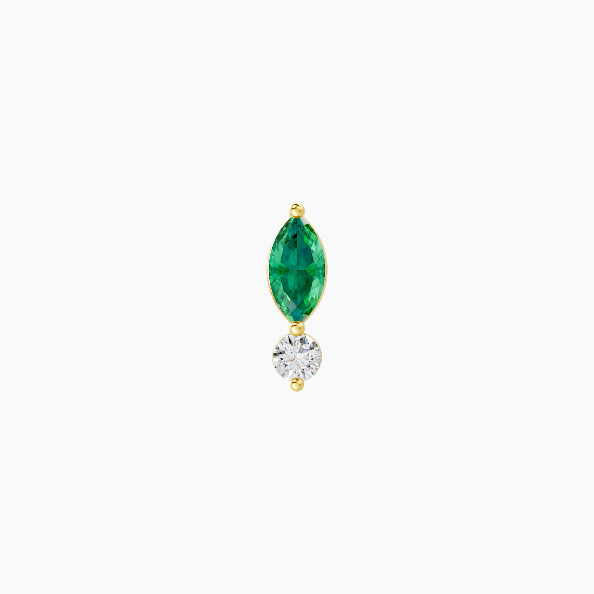 Thea | 18k Yellow Gold 6.5 mm 7 mm Emerald & Diamond Piercing