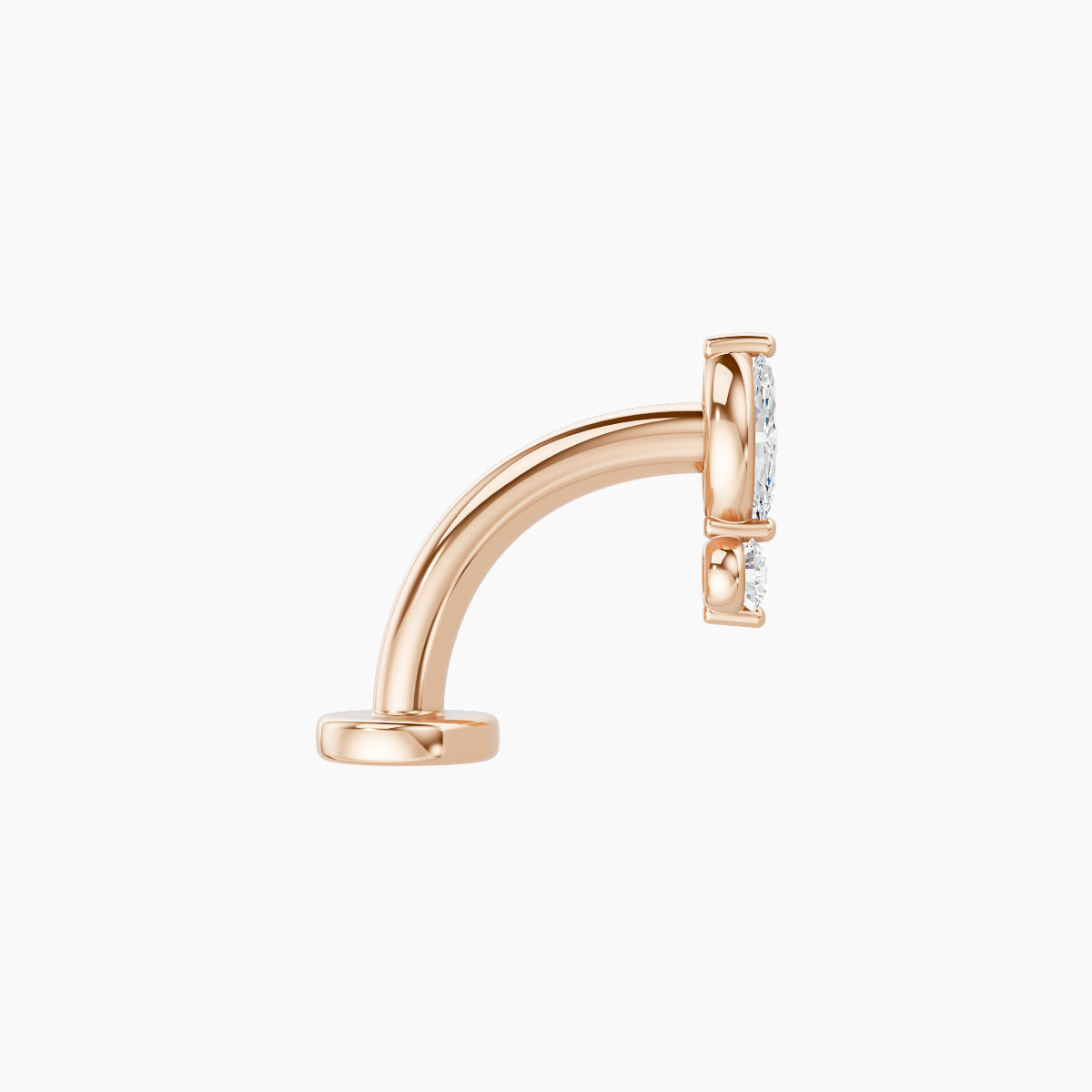 Thea | 18k Rose Gold 7 mm 8 mm Diamond Floating Navel Piercing