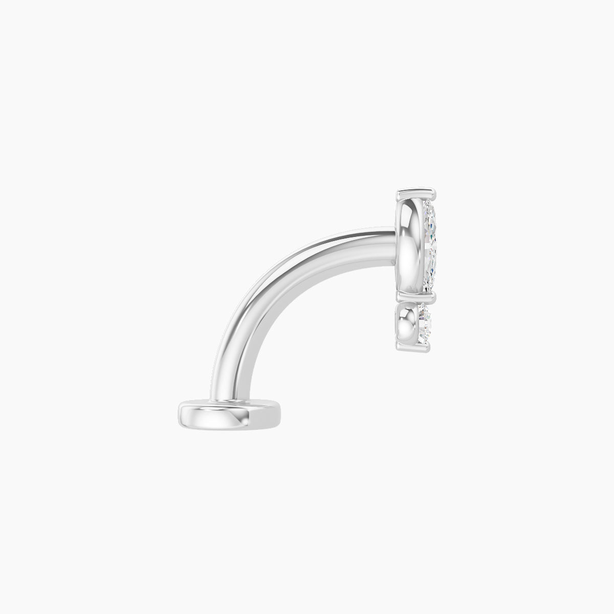 Thea | 18k White Gold 7 mm 8 mm Diamond Floating Navel Piercing