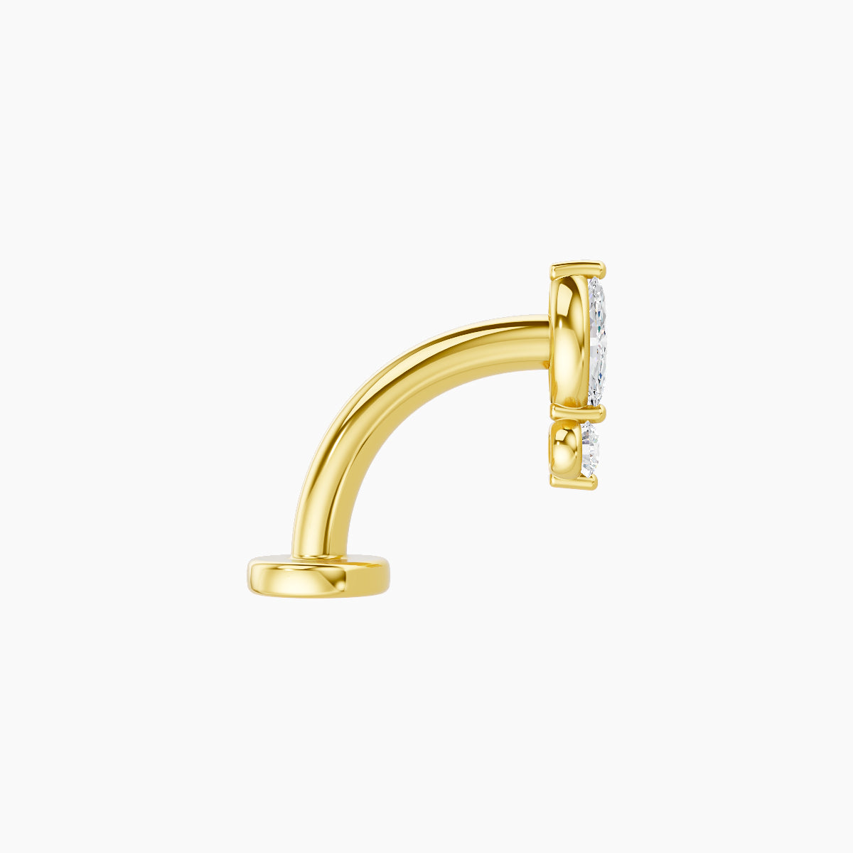 Thea | 18k Yellow Gold 7 mm 8 mm Diamond Floating Navel Piercing