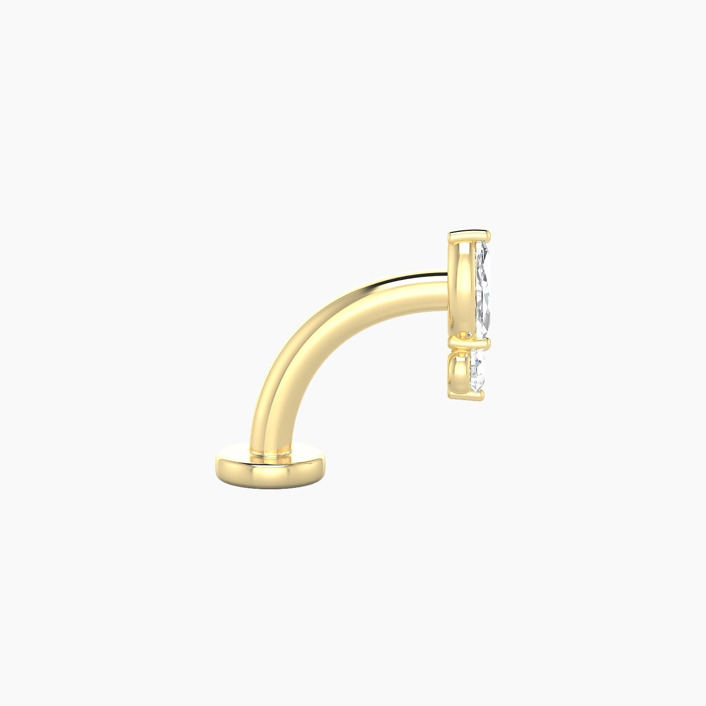 Thea | 18k Yellow Gold 7 mm 8 mm Diamond Floating Navel Piercing