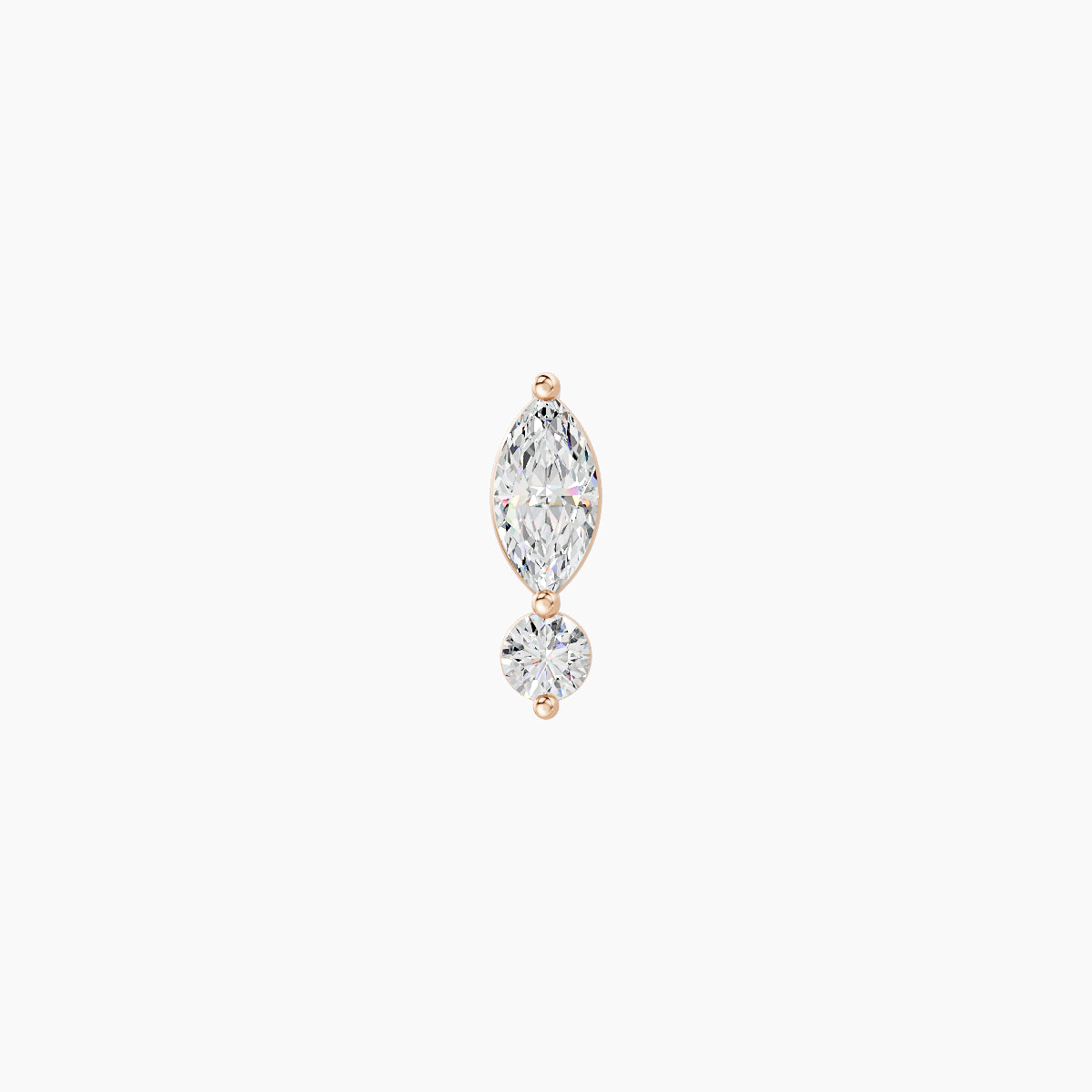 Thea | 18k Rose Gold 7 mm 8 mm Diamond Nose Piercing