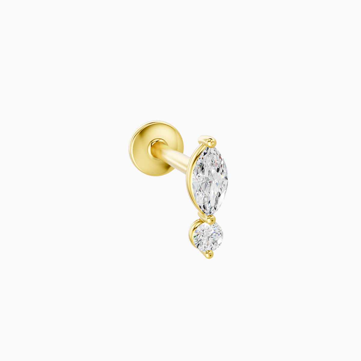 Thea | 18k Yellow Gold 7 mm 8 mm Diamond Nose Piercing