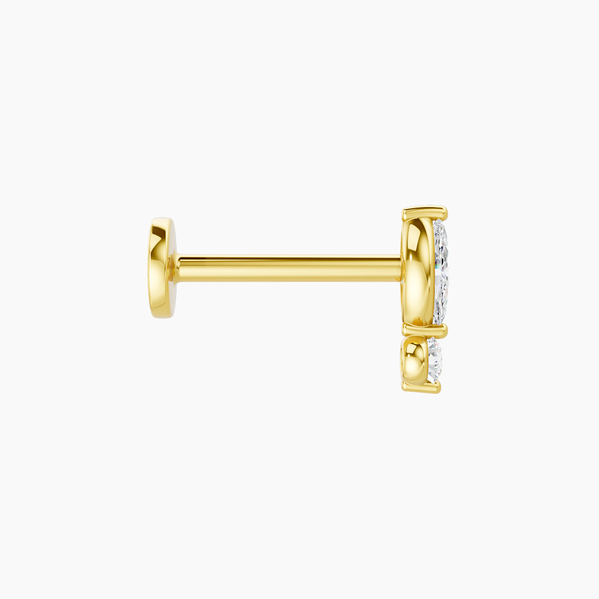 Thea | 18k Yellow Gold 7 mm 8 mm Diamond Nose Piercing