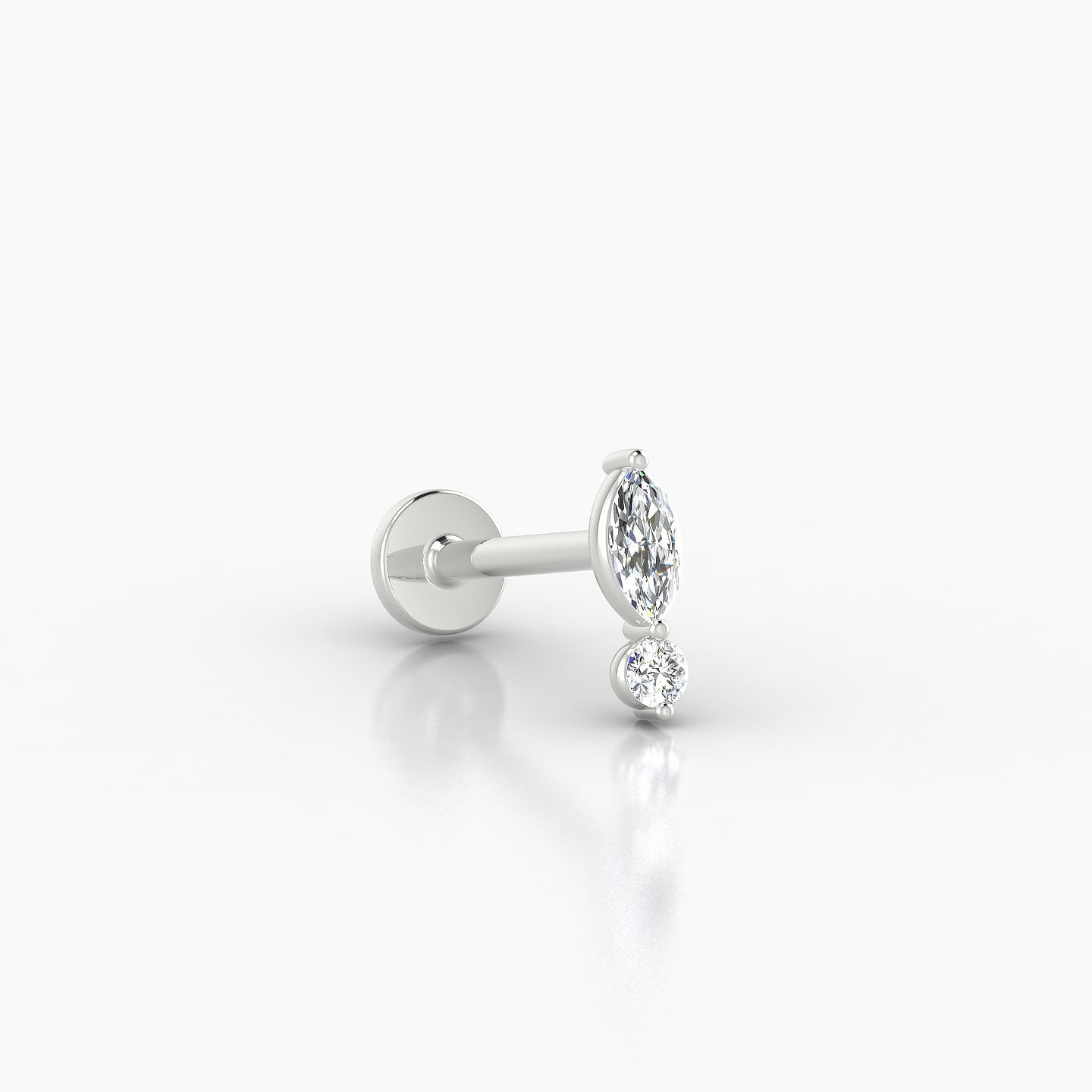 Thea | 18k White Gold 7 mm 8 mm Diamond Nose Piercing
